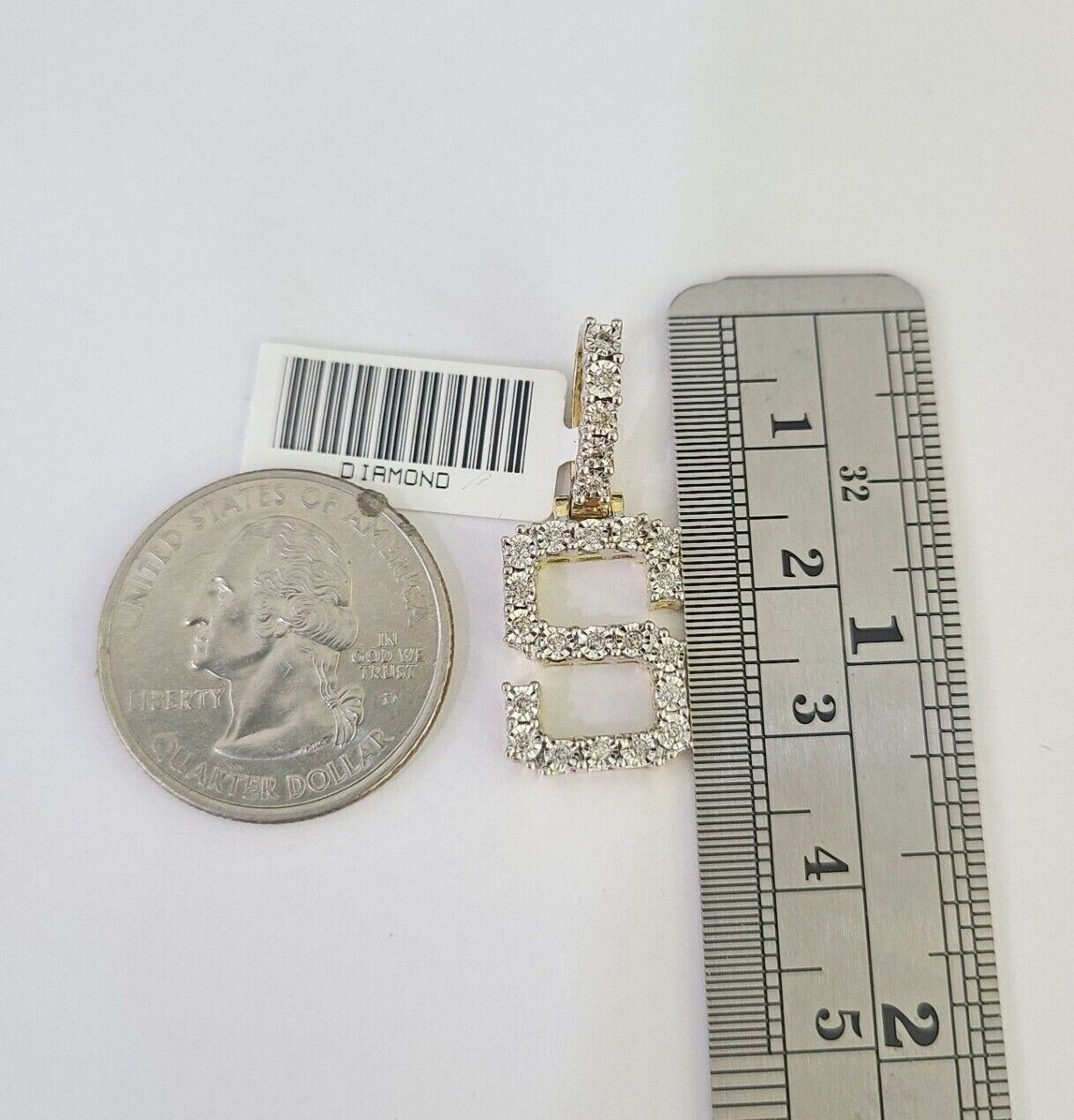 10K Franco Chain Diamond S Pendant Initial Charm Letter Necklace 18" - 24" 1.5mm - GoldenlinQ