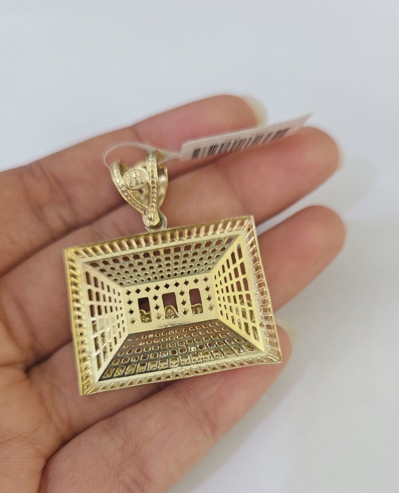 10K Franco Chain Last supper Pendant Charm Necklace 20" - 26" 2.5mm Yellow Gold - GoldenlinQ