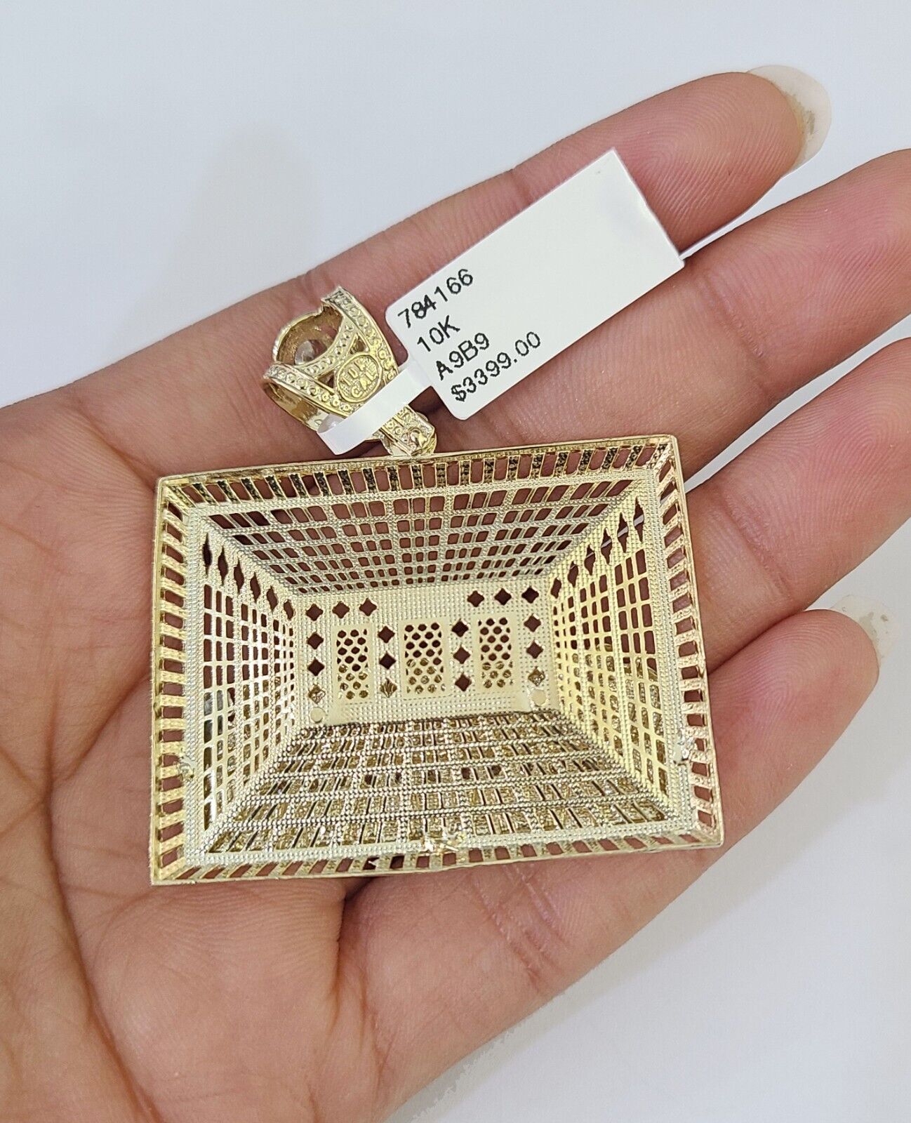 10K Franco Chain Last Supper Pendant Charm Necklace 20" - 26" 3mm Gold Yellow - GoldenlinQ