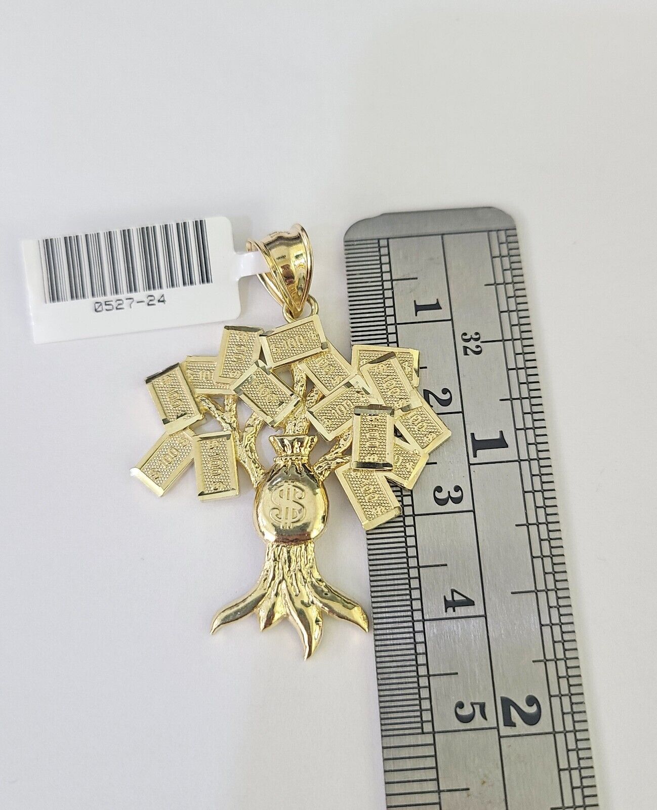 10K Franco Chain Money Tree Pendant Charm Necklace 20" - 26" 2.5mm Yellow Gold - GoldenlinQ