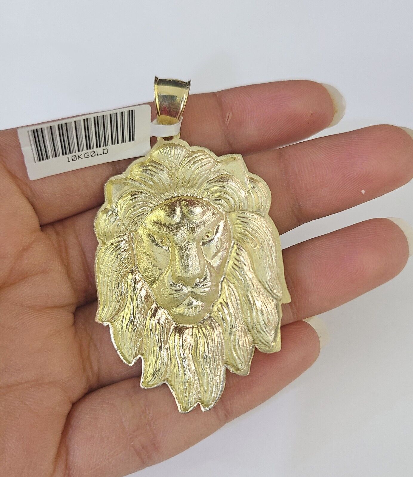10K Franco Chain Roaring Lion Pendant Charm Necklace 20" - 26" 2.5mm Yellow Gold - GoldenlinQ