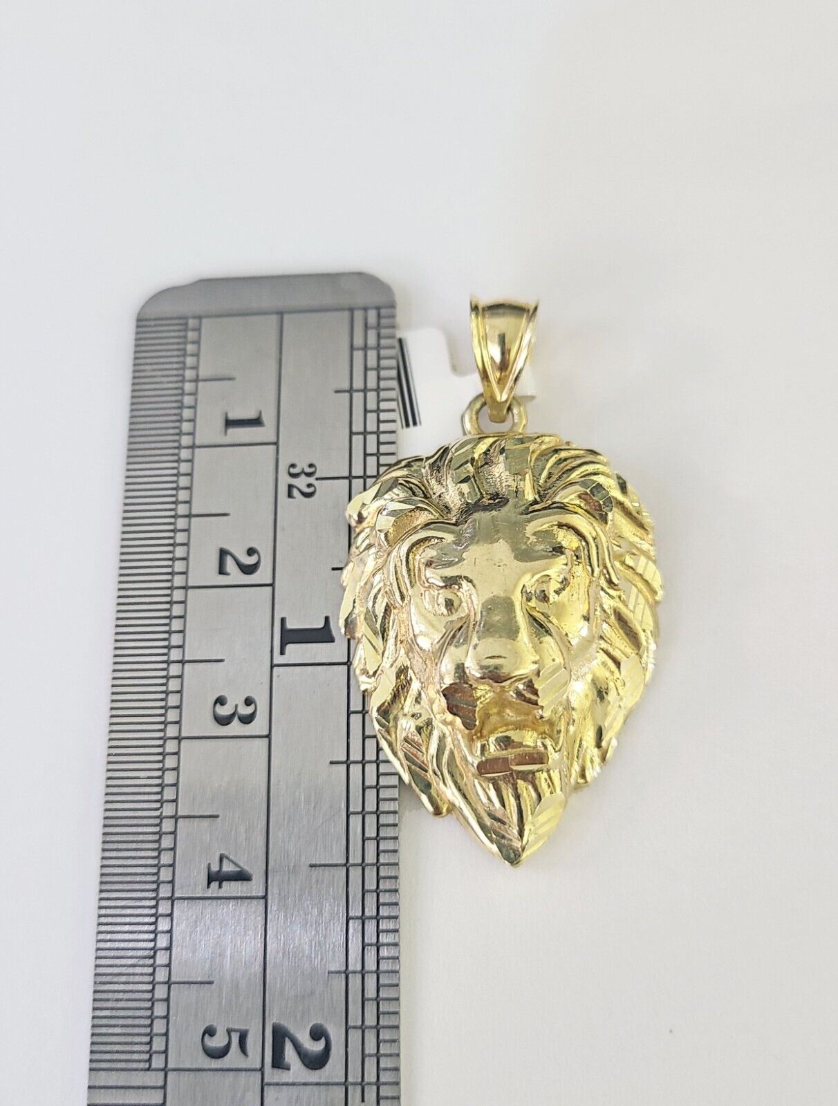10K Franco Chain Roaring Lion Pendant Charm Necklace 20" - 26" 2.5mm Yellow Gold - GoldenlinQ