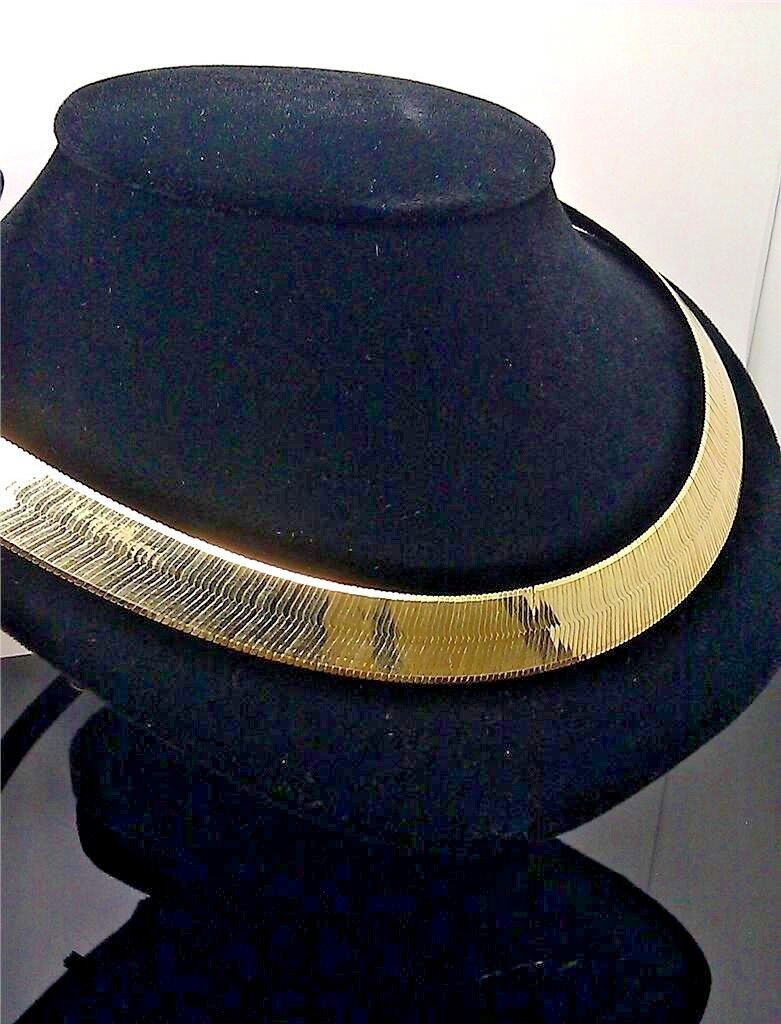 10K Genuine Gold Herringbone Necklace Chain 12 mm 22" inch Men Women Real - GoldenlinQ