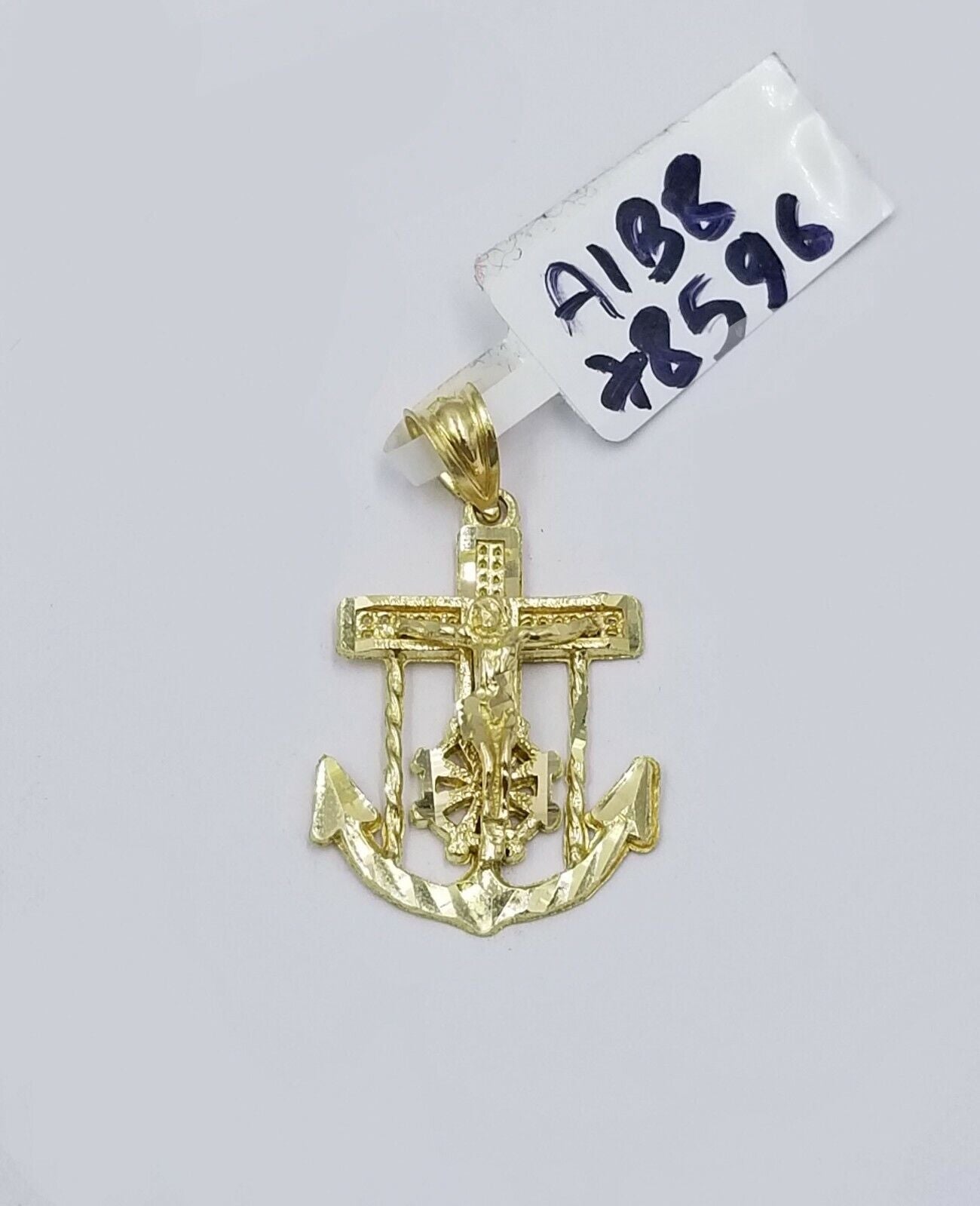 10k Gold Anchor Pendent Rope Chain 2.5mm 18" 20" 22" 24" 26" 10kt Necklace Cham - GoldenlinQ