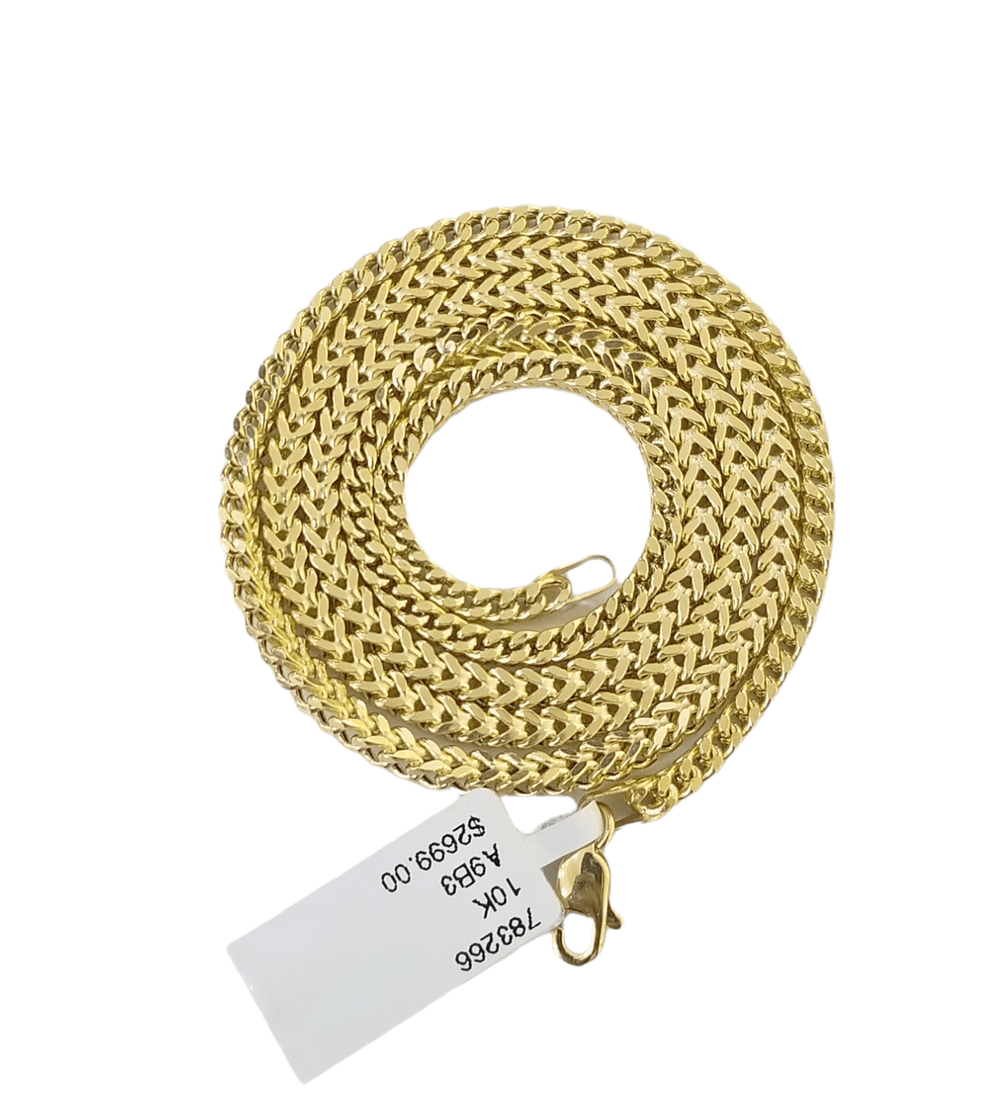 10K Gold Ankh Cross Egyptian Symbol Pendant Charm 4mm Franco Chain 22 Inch - GoldenlinQ