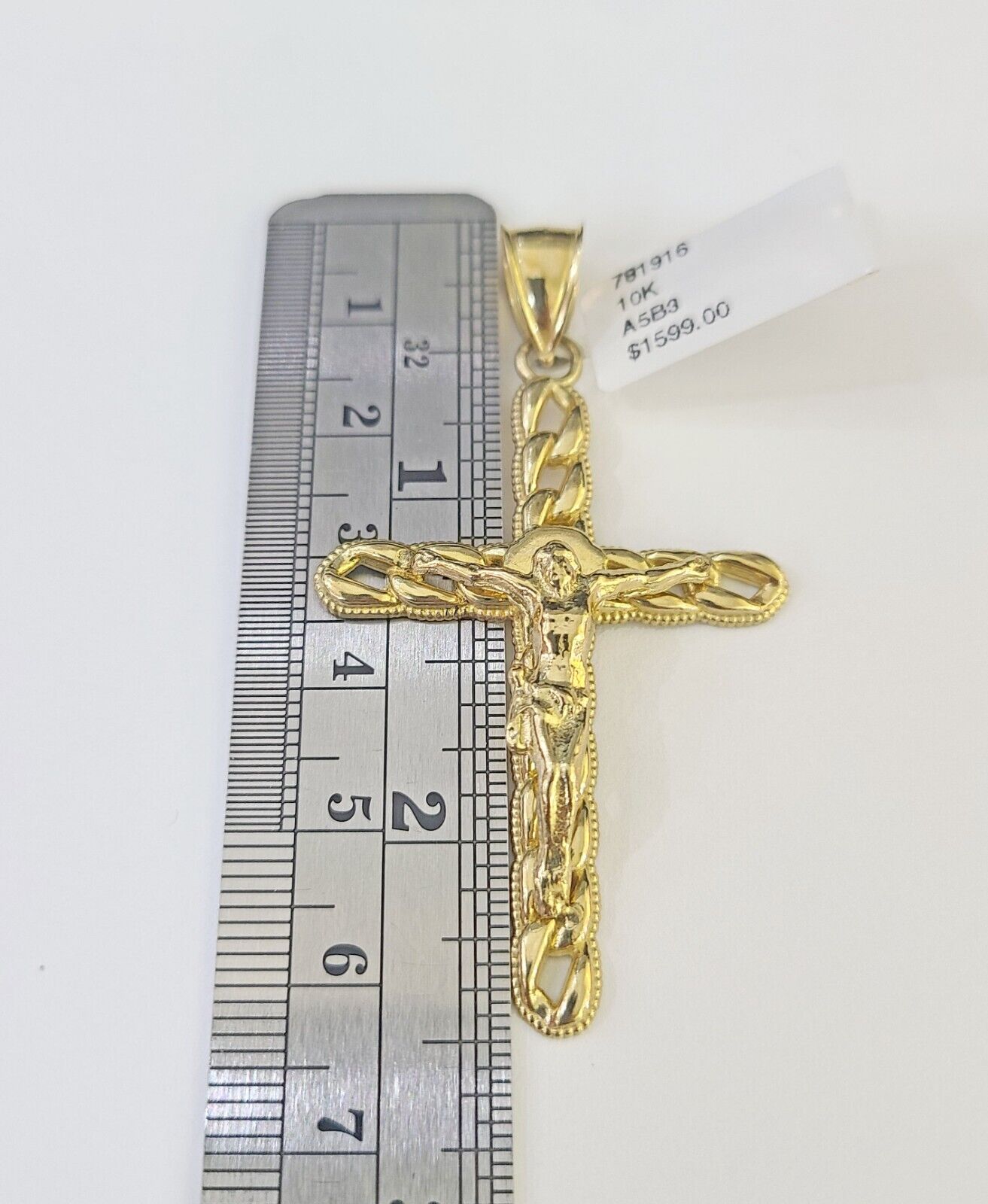 10k Gold Byzantine Box Necklace Jesus Cross Charm 18" - 26" SET Yellow Real - GoldenlinQ