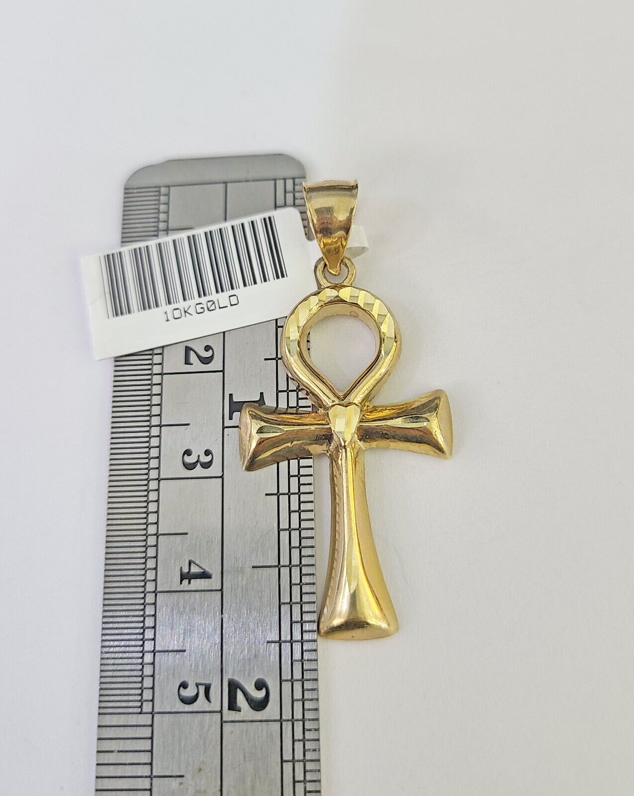 10k Gold Byzantine Necklace Jesus Ankh Cross Charm 18 - 28 inch 3mm SET Chain - GoldenlinQ
