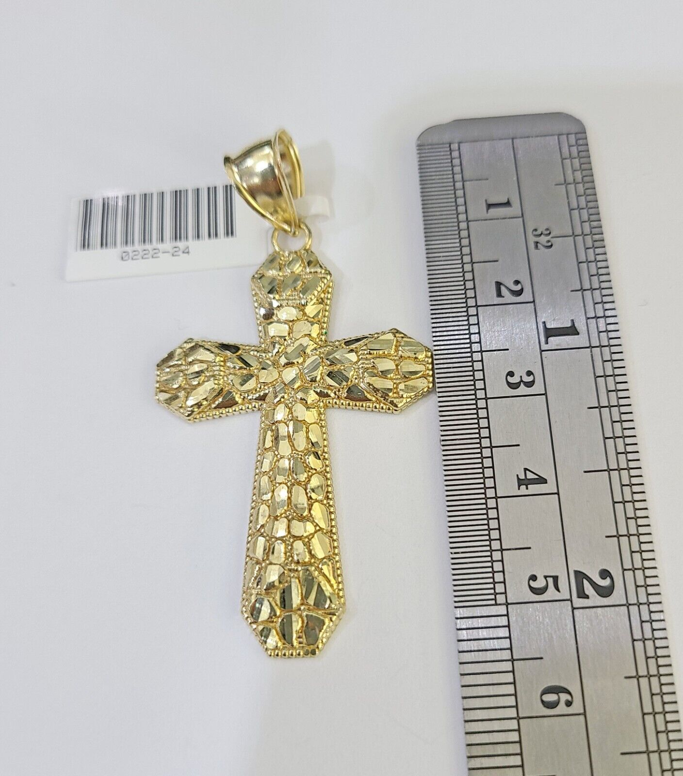 10k Gold Byzantine Necklace Jesus Cross Charm 18 - 26 inches 3mm SET Chain - GoldenlinQ