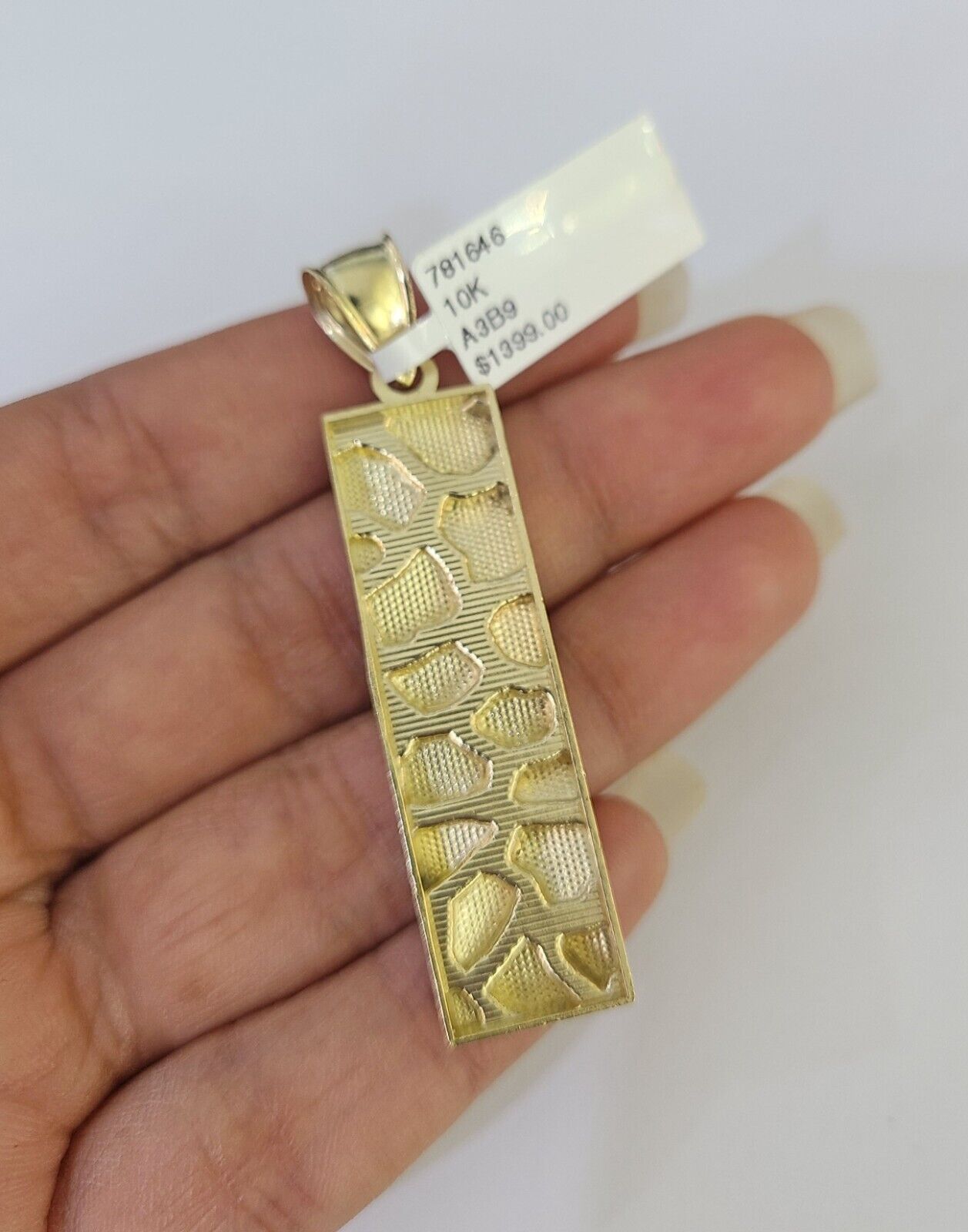 10k Gold Byzantine Necklace Nugget Charm 18 - 28 inches 3mm SET Chain Pendant 10kt - GoldenlinQ