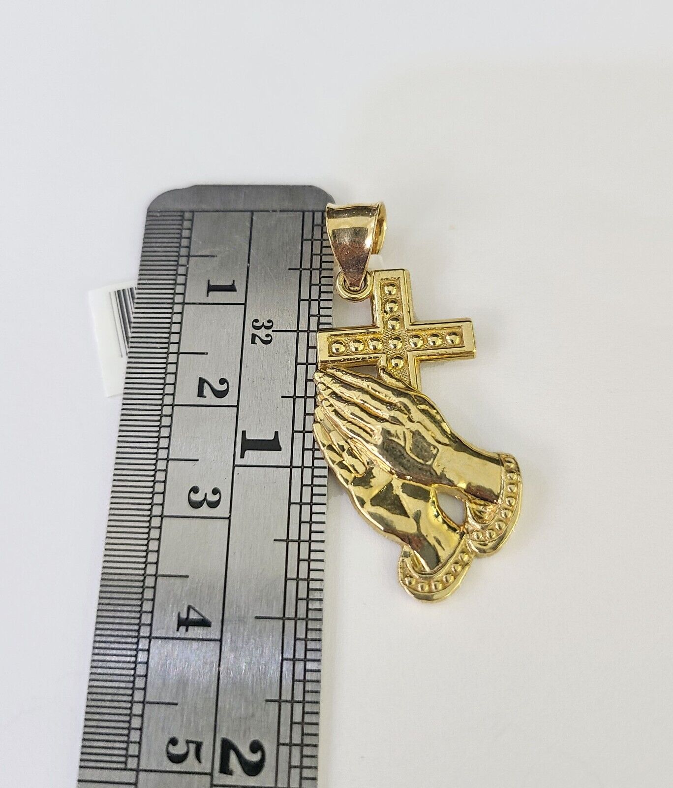 10k Gold Byzantine Necklace Praying Hands Charm 18 - 28 inch 3mm SET Chain Pendant - GoldenlinQ