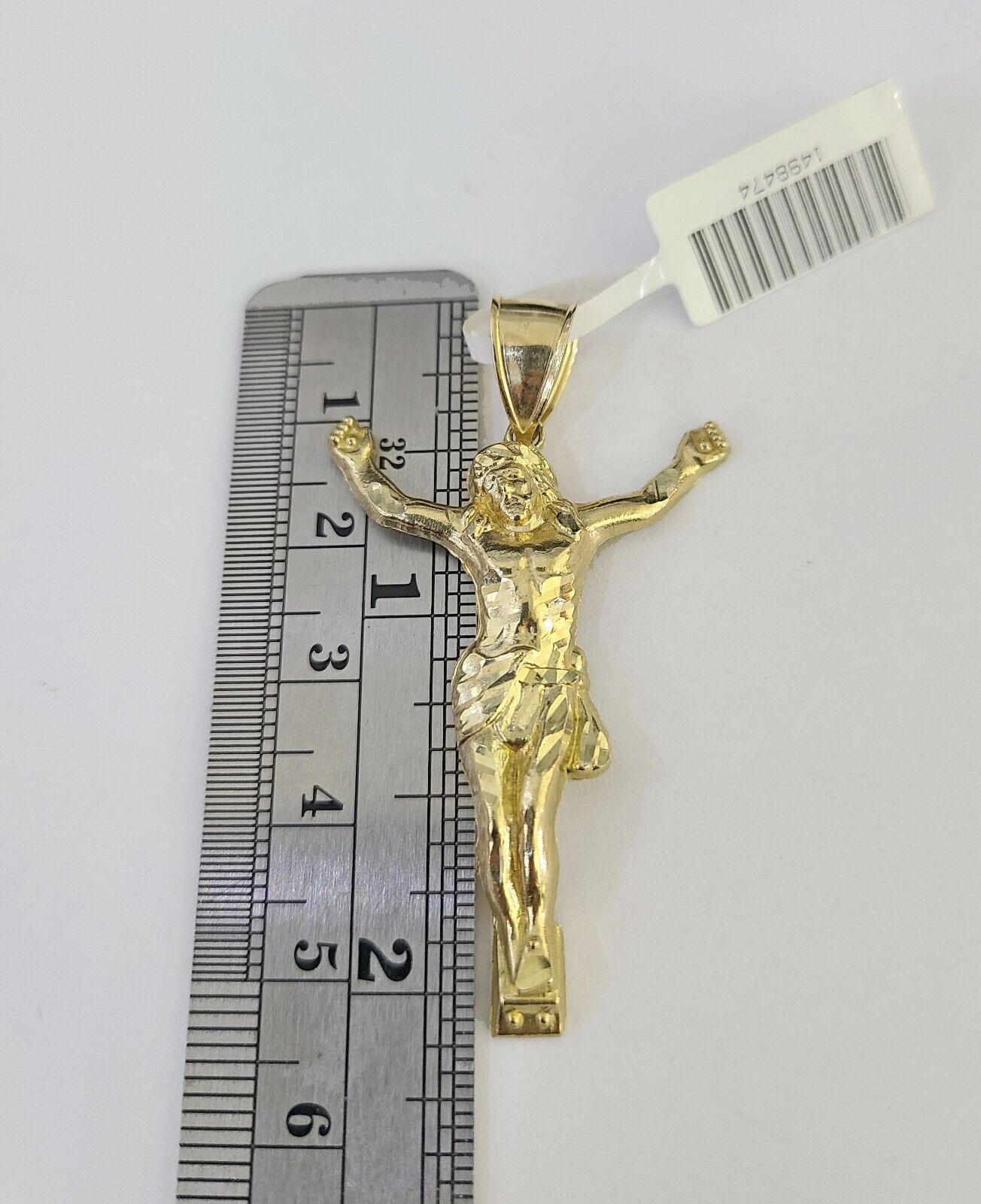 10k Gold Chain Jesus Body Charm Solid Cuban Curb 5mm 18" - 28" Inch SET Necklace - GoldenlinQ