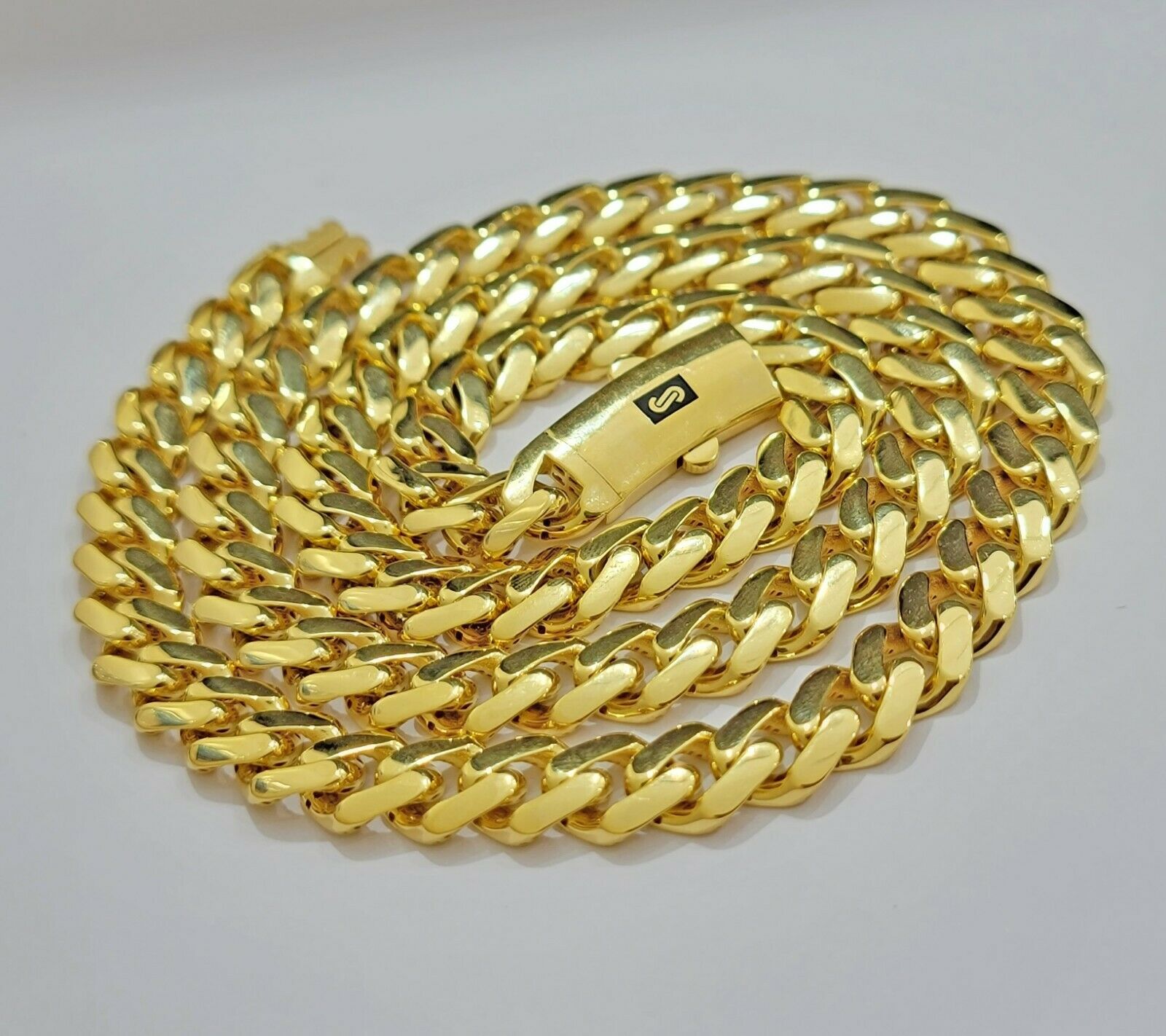 10k Gold Chain Miami Cuban Royal Link 8.5 mm 22" Inch Plain Necklace, REAL 10KT - GoldenlinQ