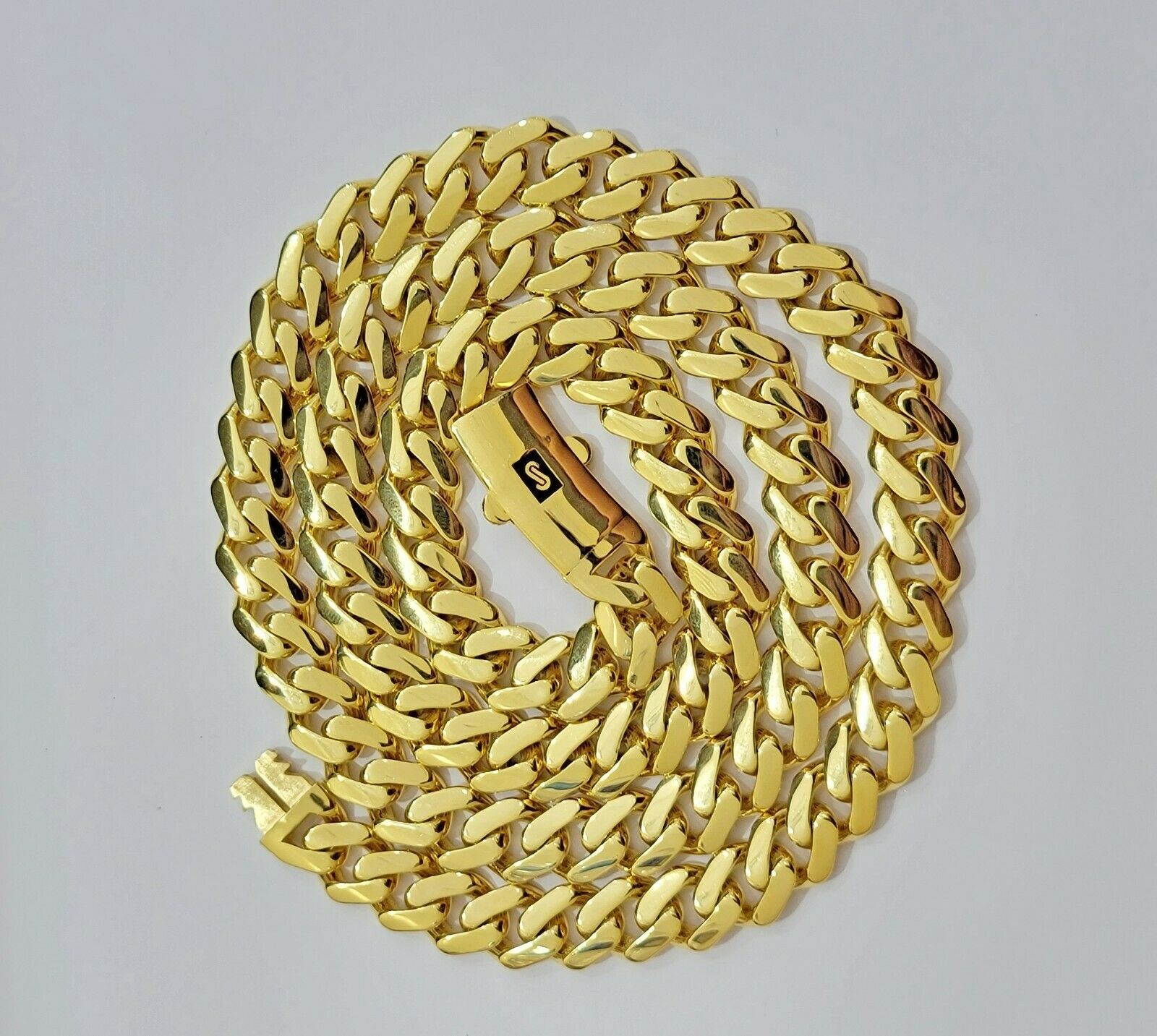 10k Gold Chain Miami Cuban Royal Link 8.5 mm 24" Shiny Plain Necklace, REAL 10KT - GoldenlinQ