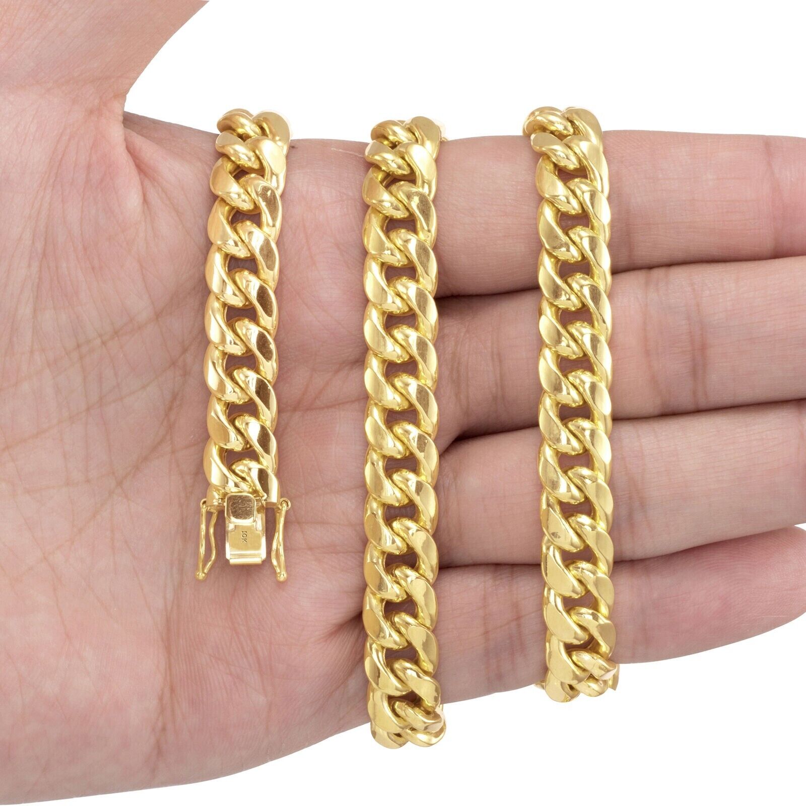 10k Gold Chain Necklace 24 Inch 9mm Miami Cuban Link Mens REAL 10kt Yellow Gold - GoldenlinQ