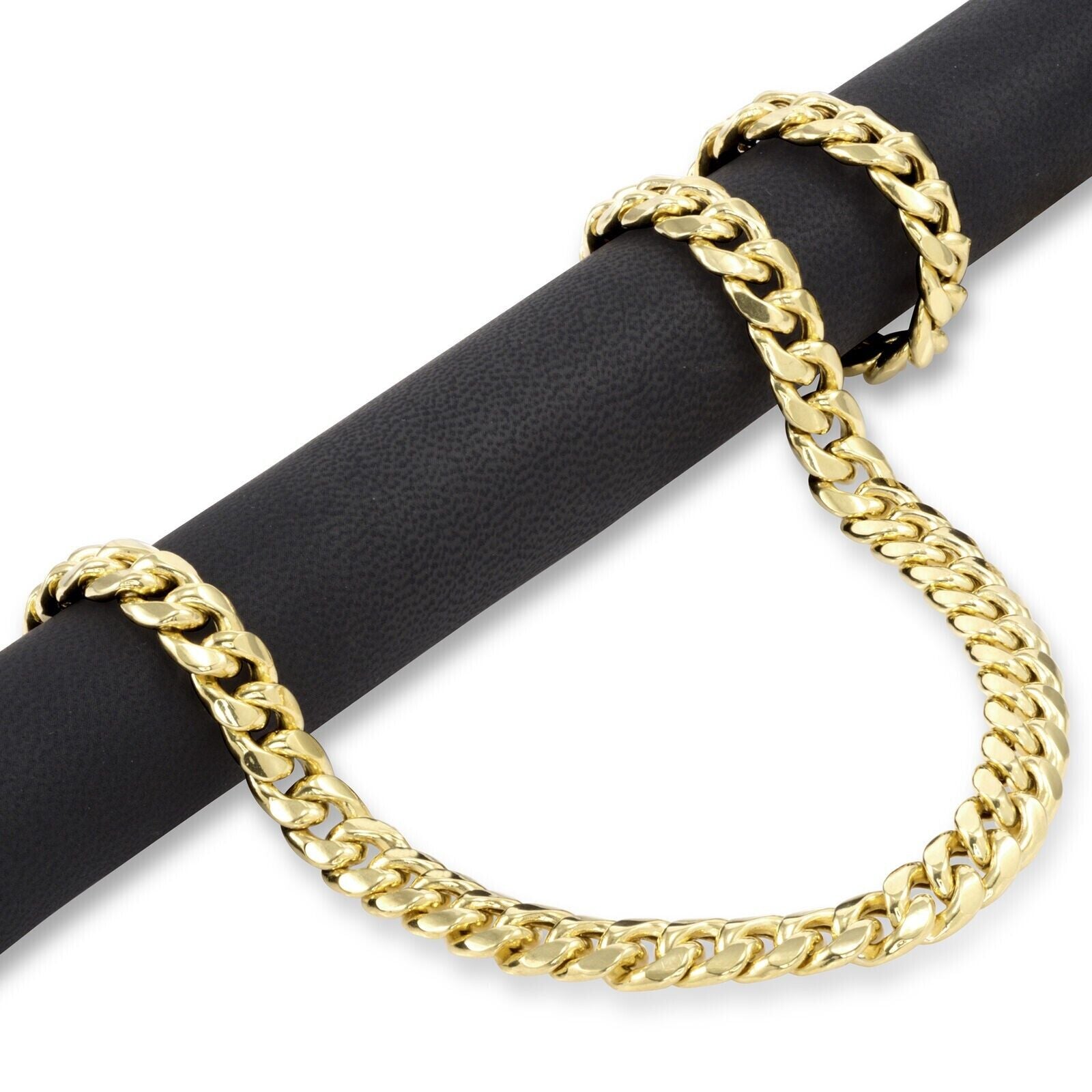 10k Gold Chain Necklace 24 Inch 9mm Miami Cuban Link Mens REAL 10kt Yellow Gold - GoldenlinQ