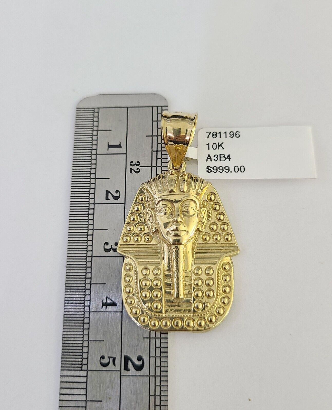 10k Gold Chain Pharaoh Charm Solid Cuban Curb 5mm 18" - 28" Inch SET Necklace - GoldenlinQ