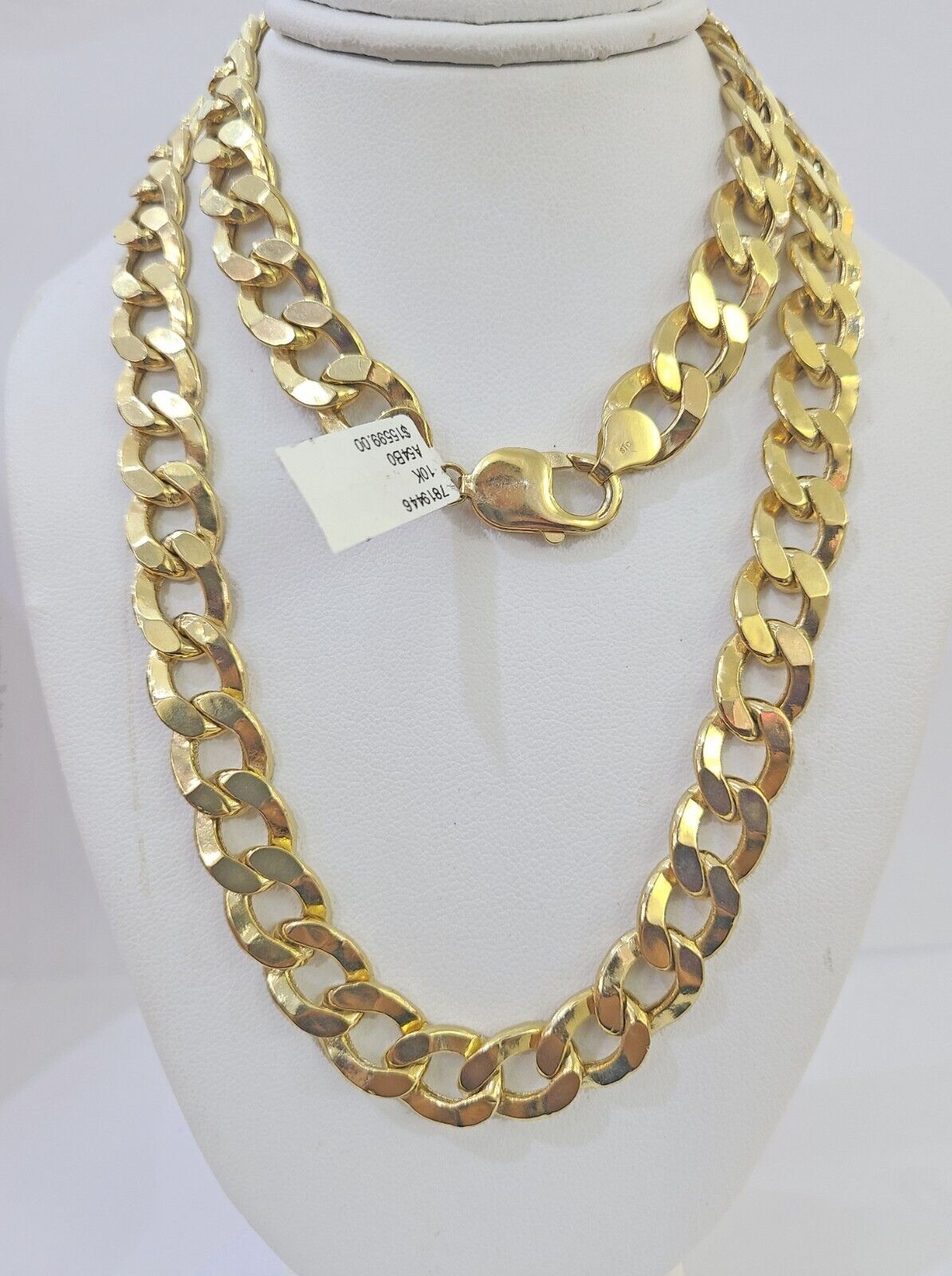 10k Gold Cuban Curb Link chain 10mm 26 Inch Real Yellow Gold Real Genuine - GoldenlinQ