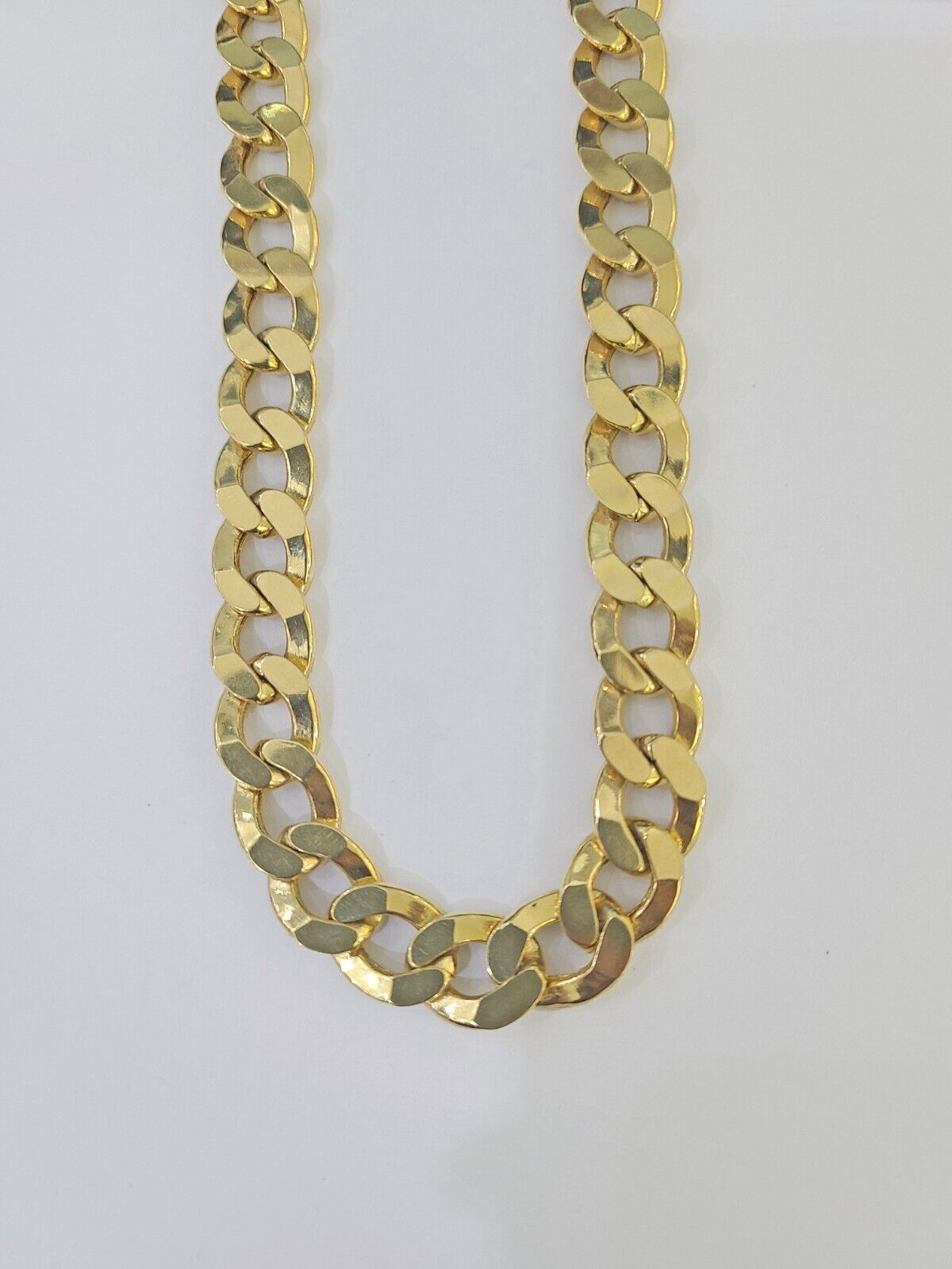 10k Gold Cuban Curb Link chain 10mm 26 Inch Real Yellow Gold Real Genuine - GoldenlinQ