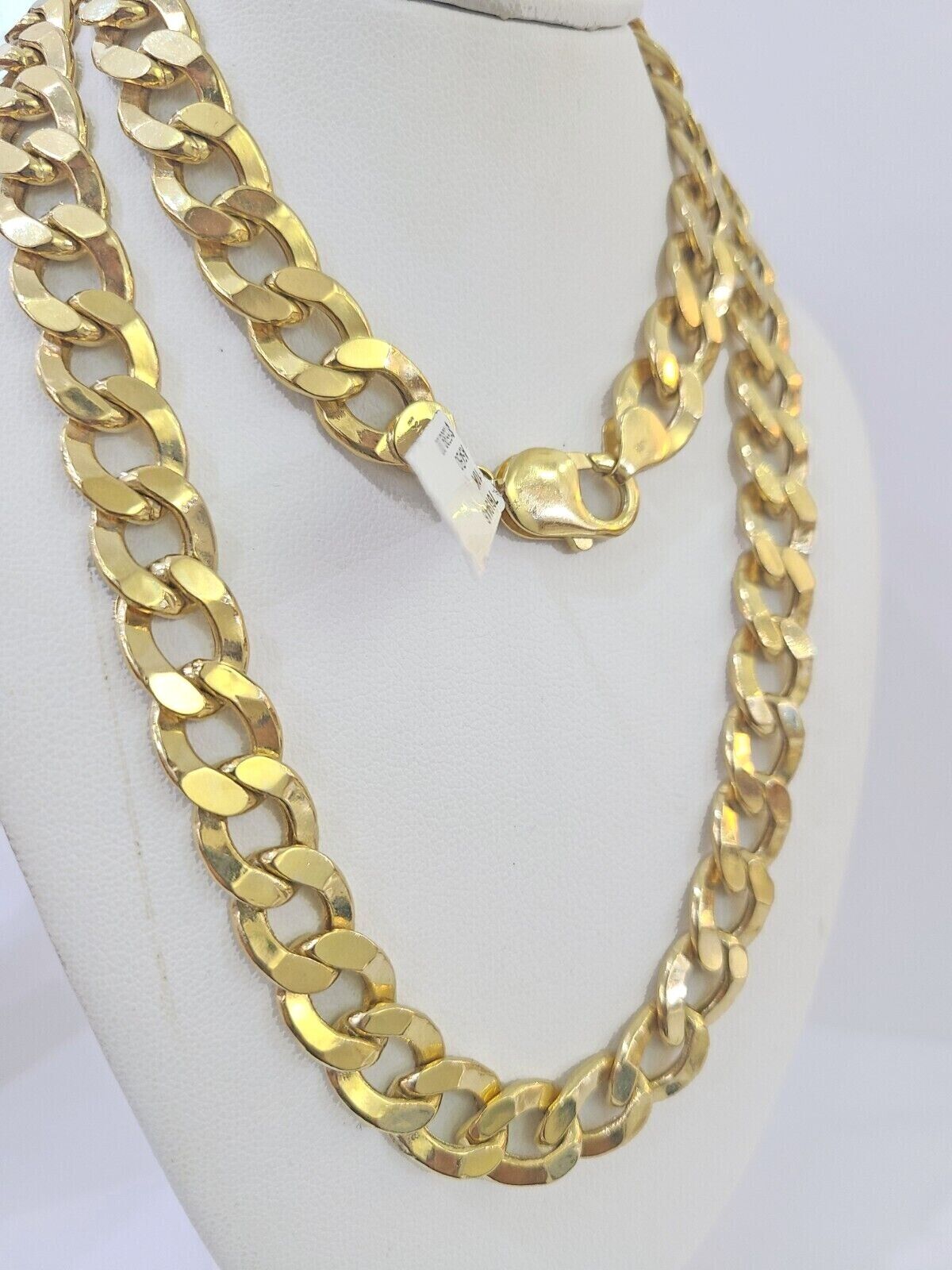 10k Gold Cuban Curb Link chain 10mm 26 Inch Real Yellow Gold Real Genuine - GoldenlinQ