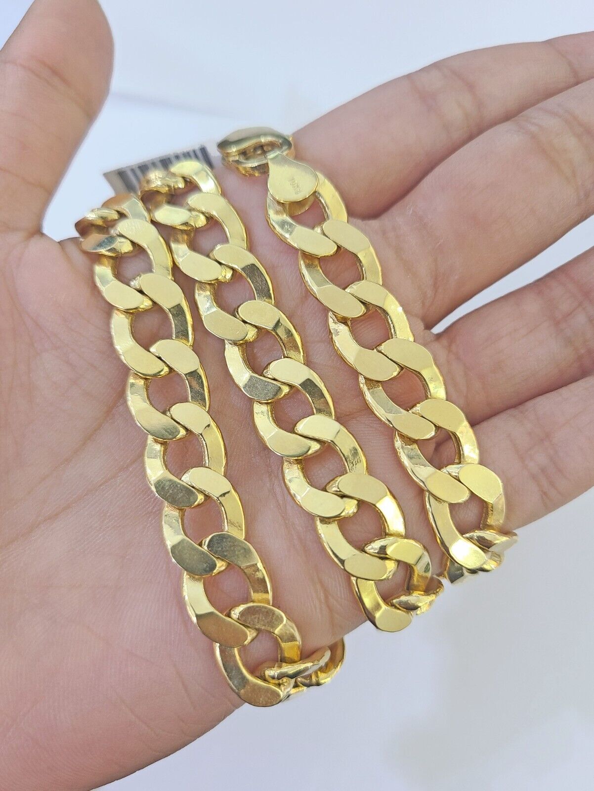 10k Gold Cuban Curb Link chain 10mm 26 Inch Real Yellow Gold Real Genuine - GoldenlinQ