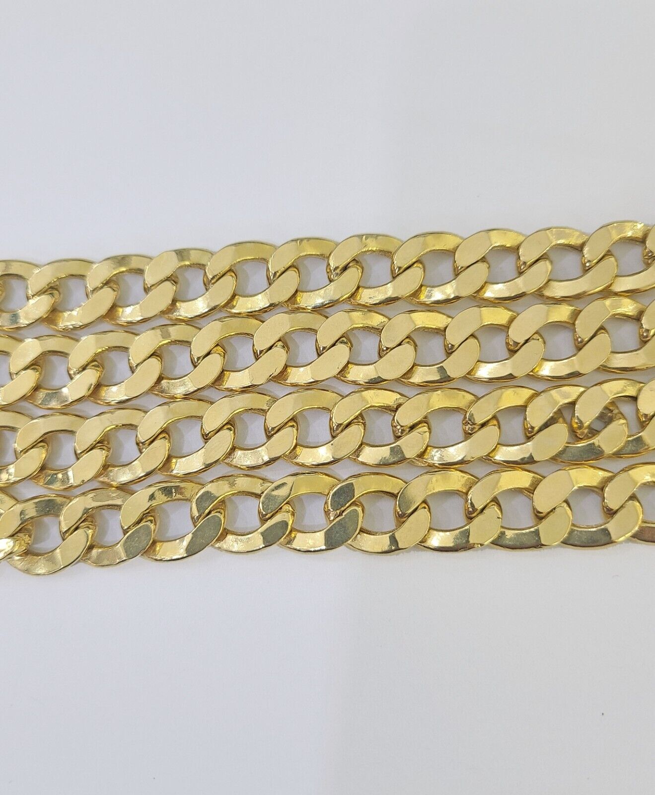 10k Gold Cuban Curb Link chain 10mm 26 Inch Real Yellow Gold Real Genuine - GoldenlinQ