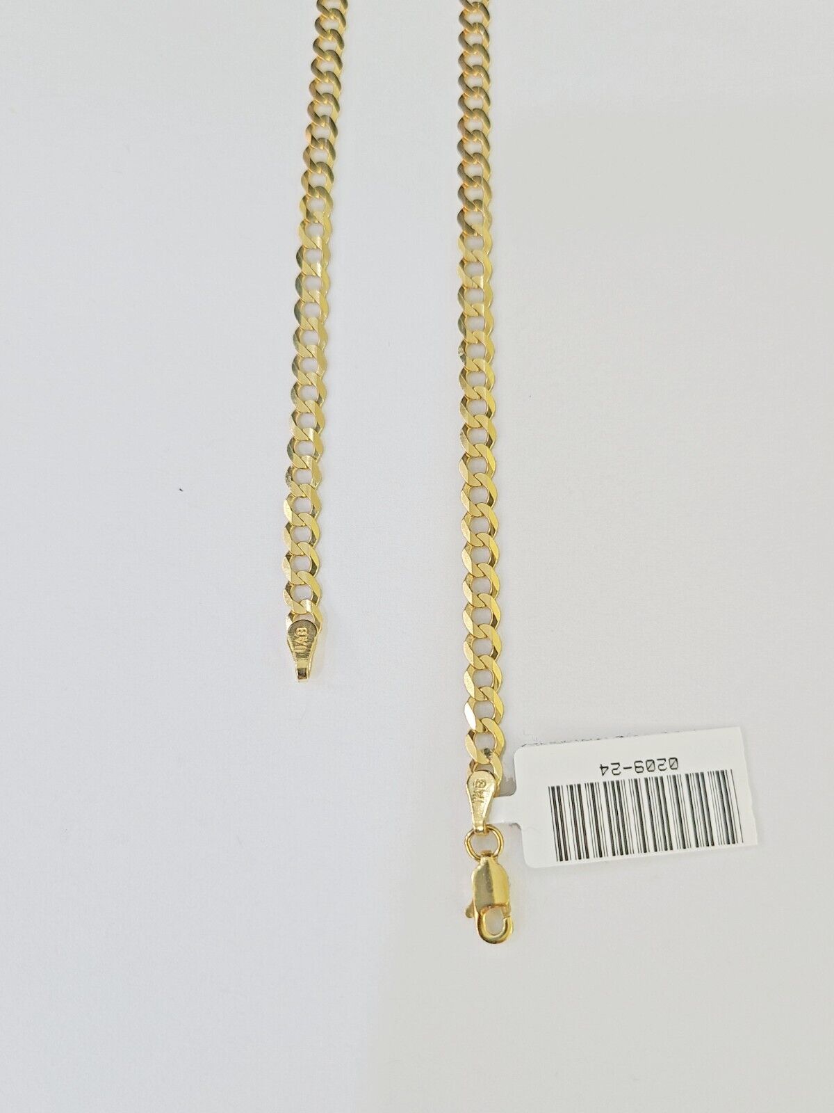 10k Gold Cuban Curb Link chain 4mm 24 Inch Real Yellow Gold Real Genuine - GoldenlinQ