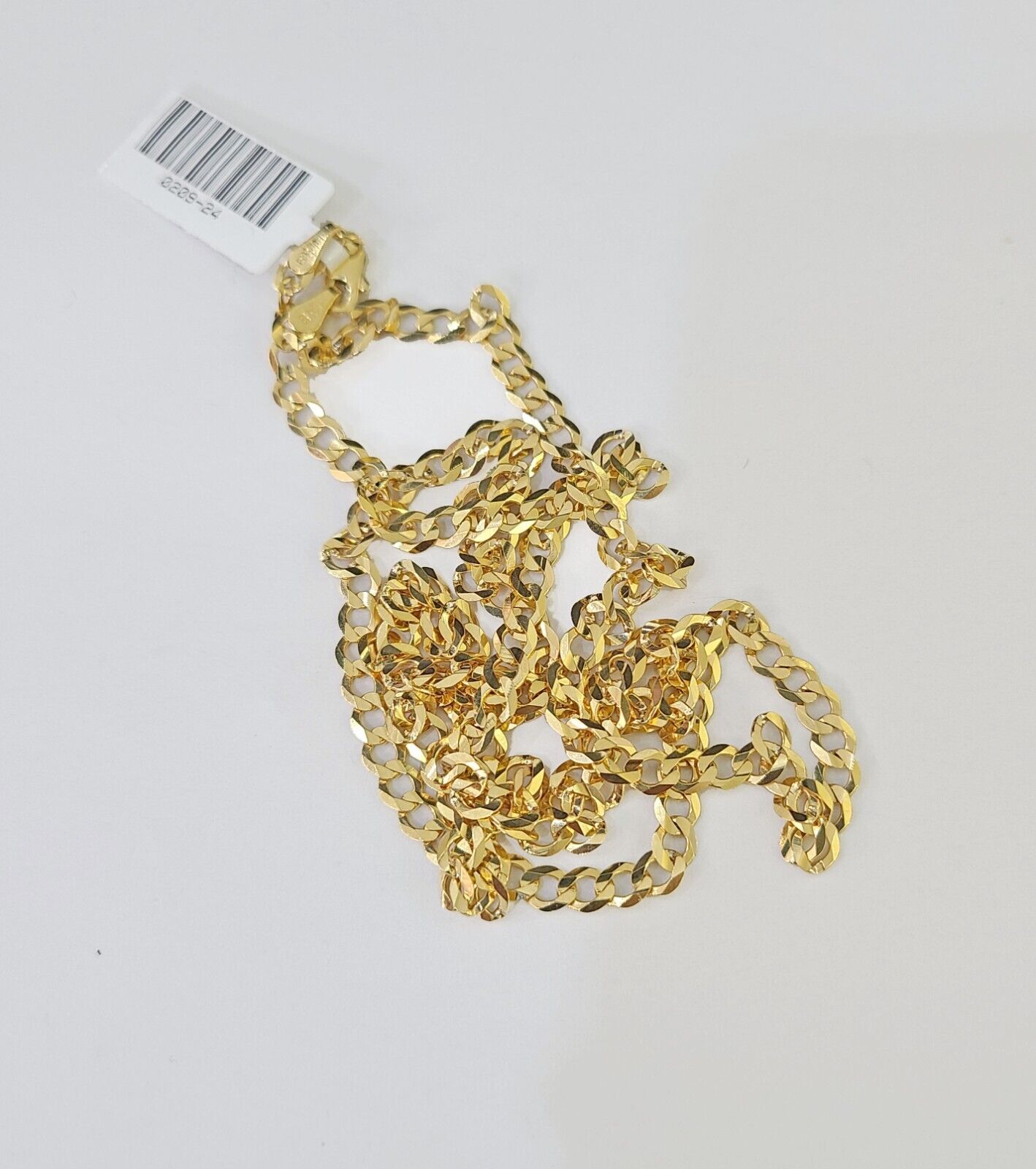 10k Gold Cuban Curb Link chain 4mm 24 Inch Real Yellow Gold Real Genuine - GoldenlinQ