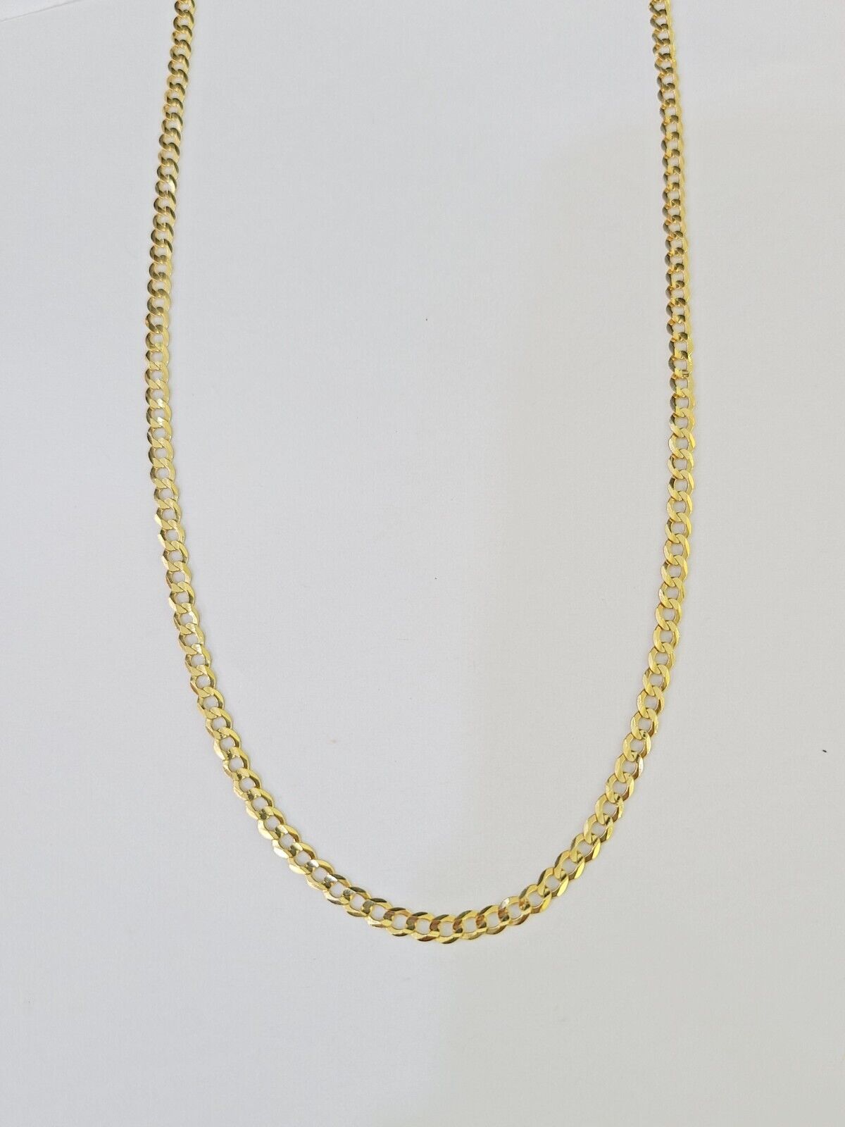 10k Gold Cuban Curb Link chain SOLID 3mm 20 Inch Real Yellow Gold Real Genuine - GoldenlinQ