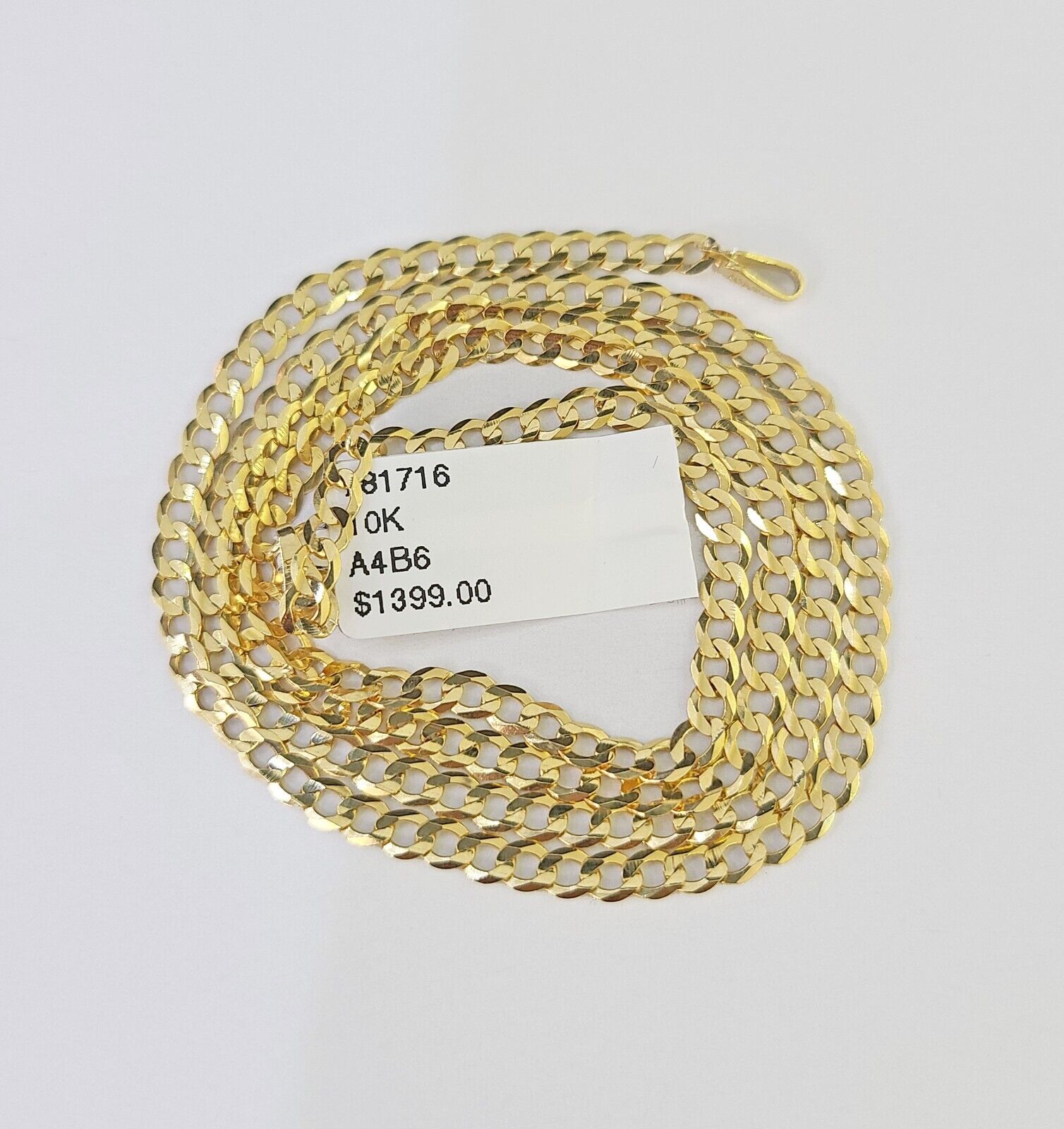 10k Gold Cuban Curb Link chain SOLID 3mm 20 Inch Real Yellow Gold Real Genuine - GoldenlinQ