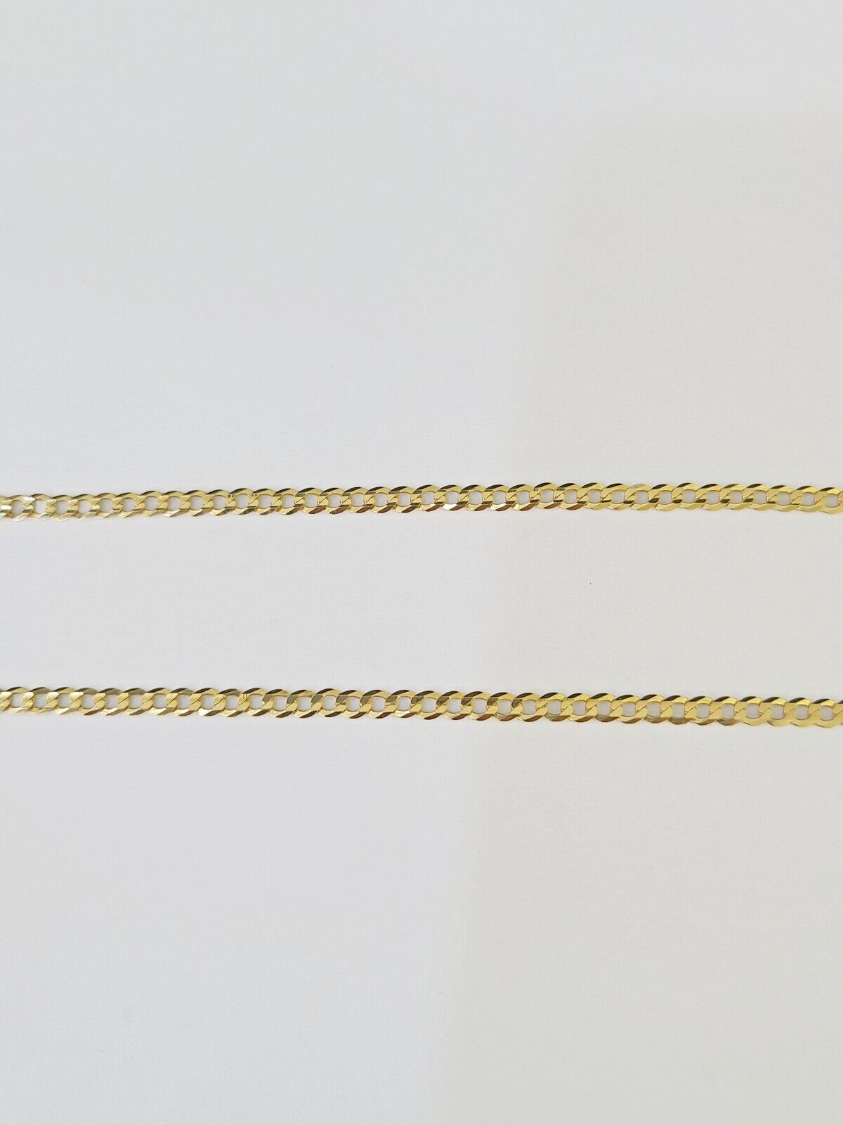 10k Gold Cuban Curb Link chain SOLID 3mm 20 Inch Real Yellow Gold Real Genuine - GoldenlinQ