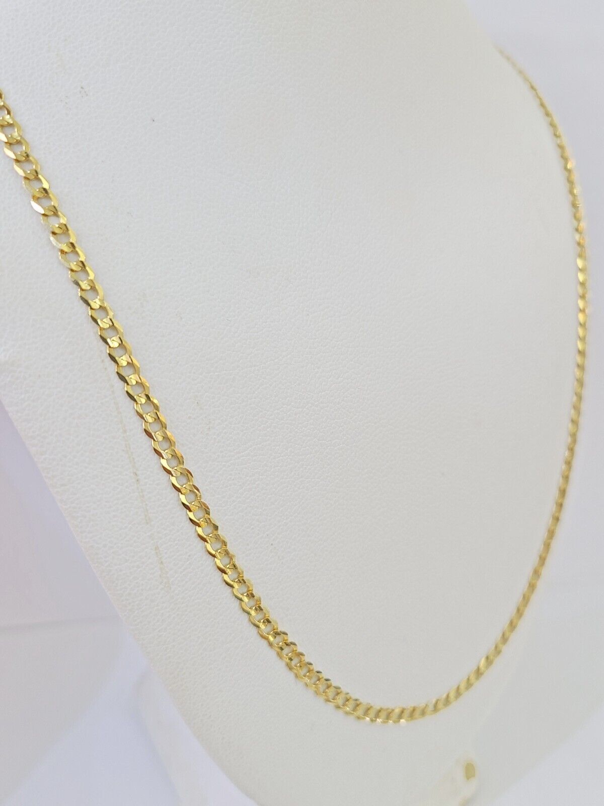 10k Gold Cuban Curb Link chain SOLID 3mm 20 Inch Real Yellow Gold Real Genuine - GoldenlinQ