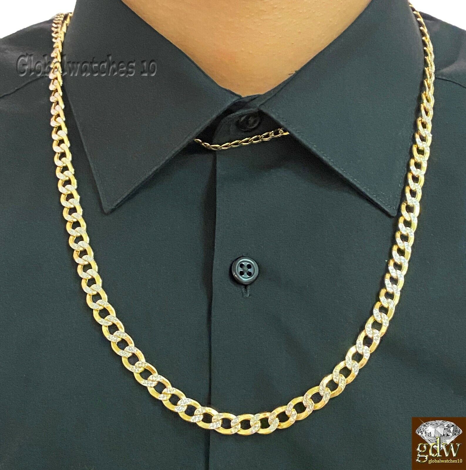 10k Gold Cuban Link Chain Diamond Cut 8mm 26 inch Lobster Lock Real Gold - GoldenlinQ