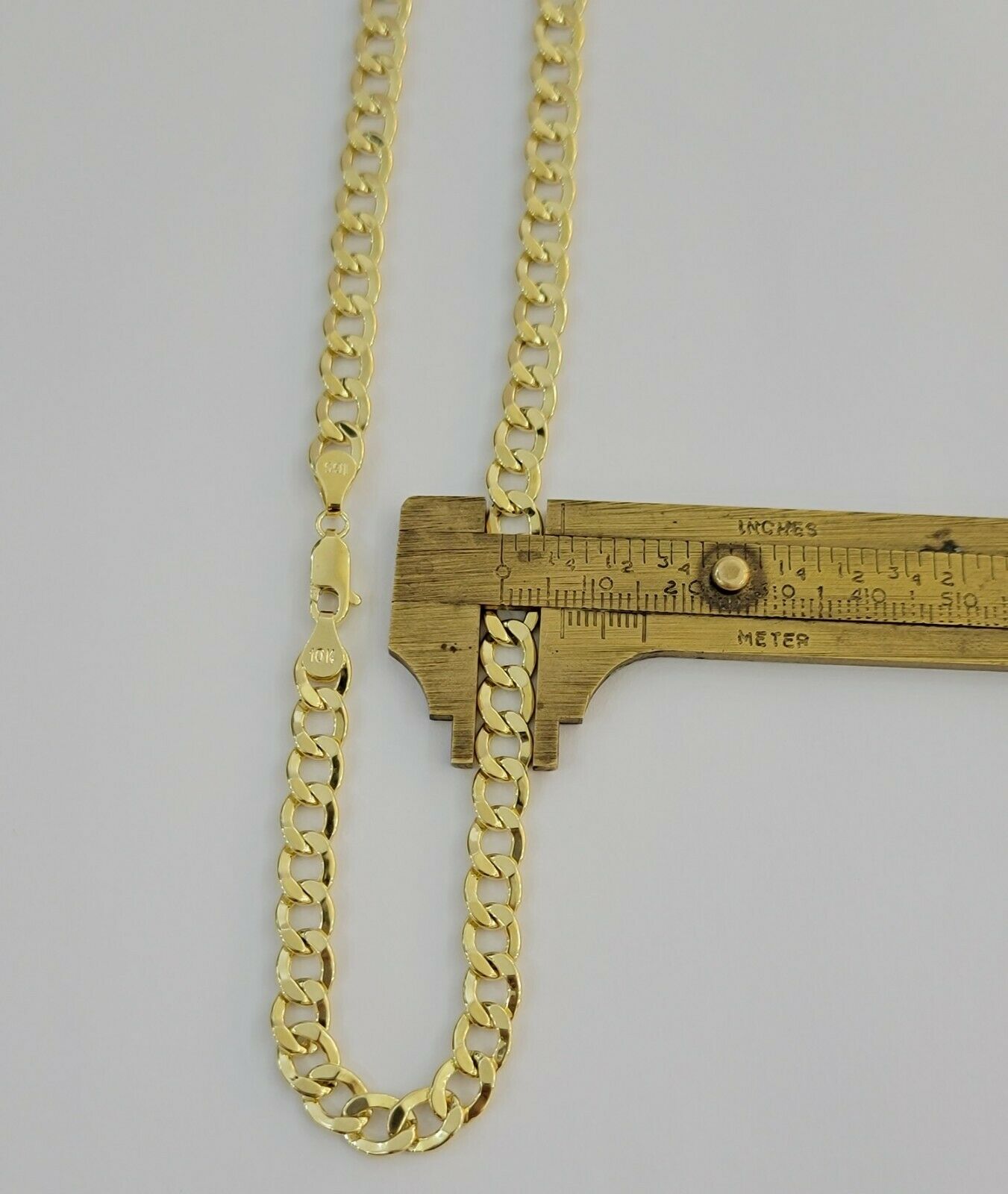 10k Gold Cuban Link Chain Necklace 6.5mm 20" 22" 24" 26" 28" REAL 10kt Yellow Gd - GoldenlinQ