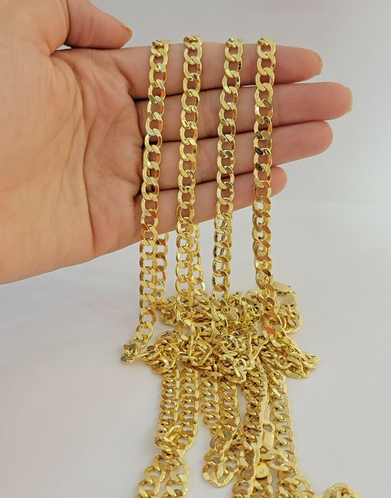 10k Gold Cuban Link Chain Necklace 6.5mm 20" 22" 24" 26" 28" REAL 10kt Yellow Gd - GoldenlinQ