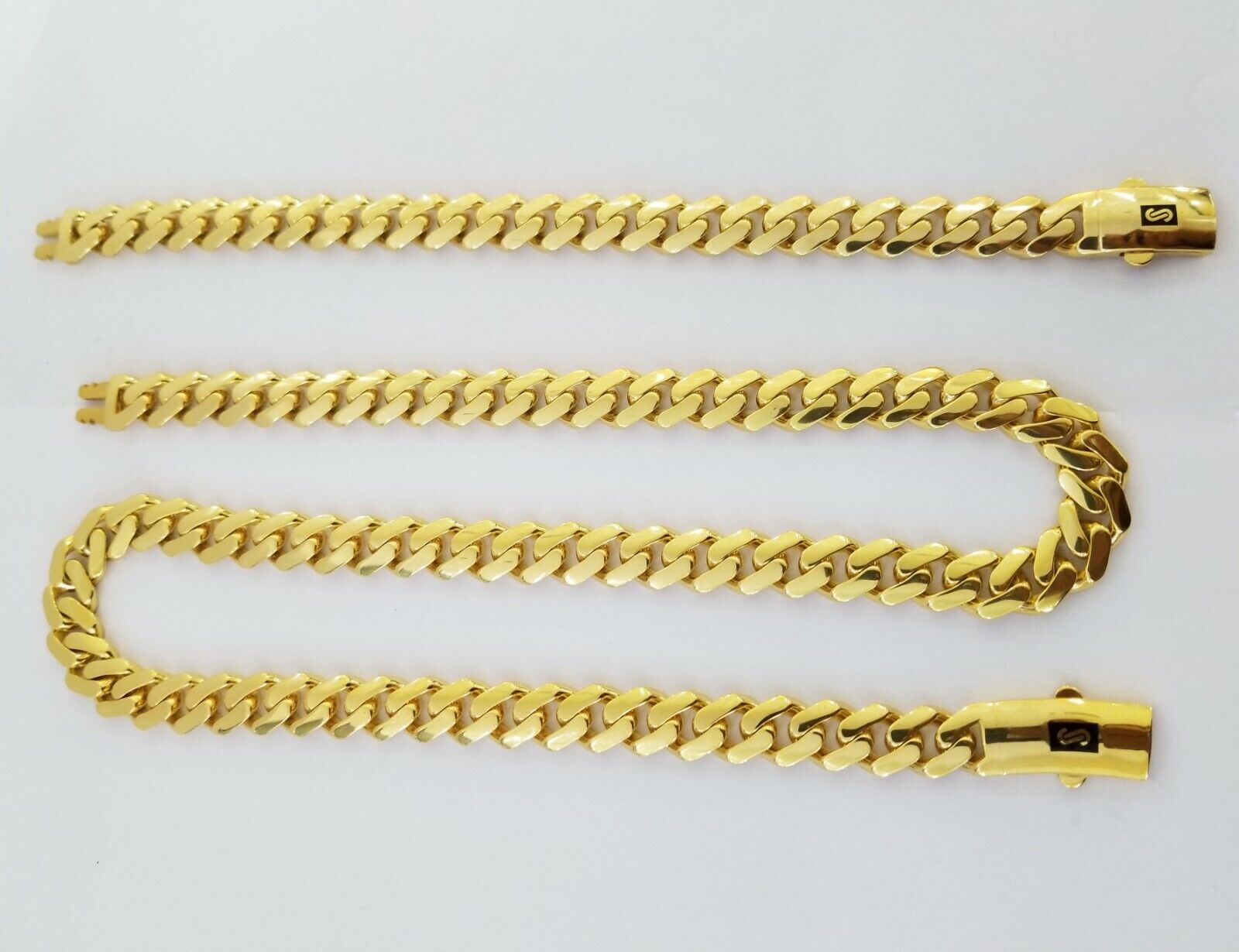 10k Gold Cuban Link Royal 11mm Monaco chain and Bracelet 10kt Real gold set - GoldenlinQ