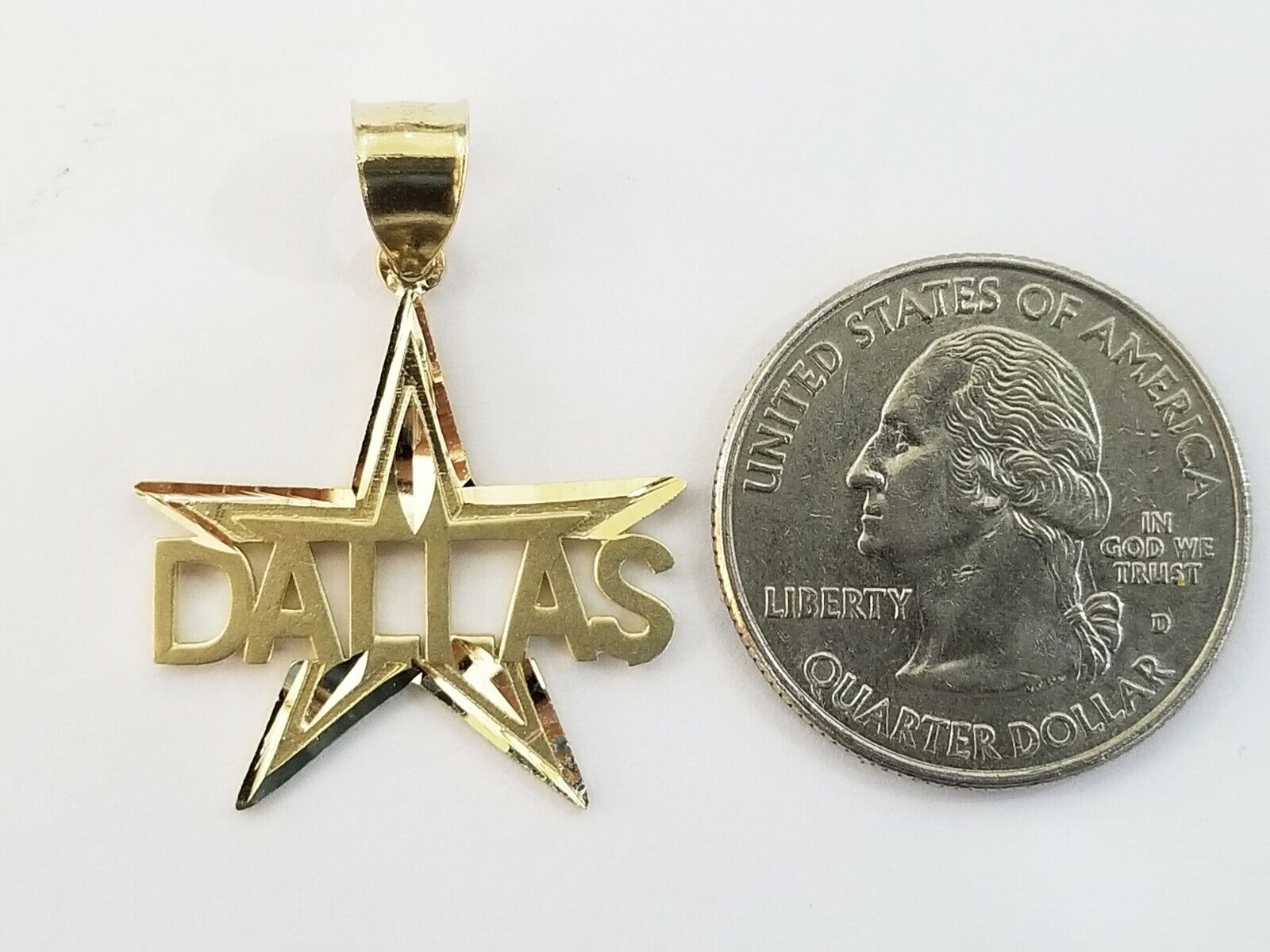 10k Gold Dallas Star Men Pendant 2.5mm Rope Chain in 18 20 22 24 26 28 Inch Real - GoldenlinQ