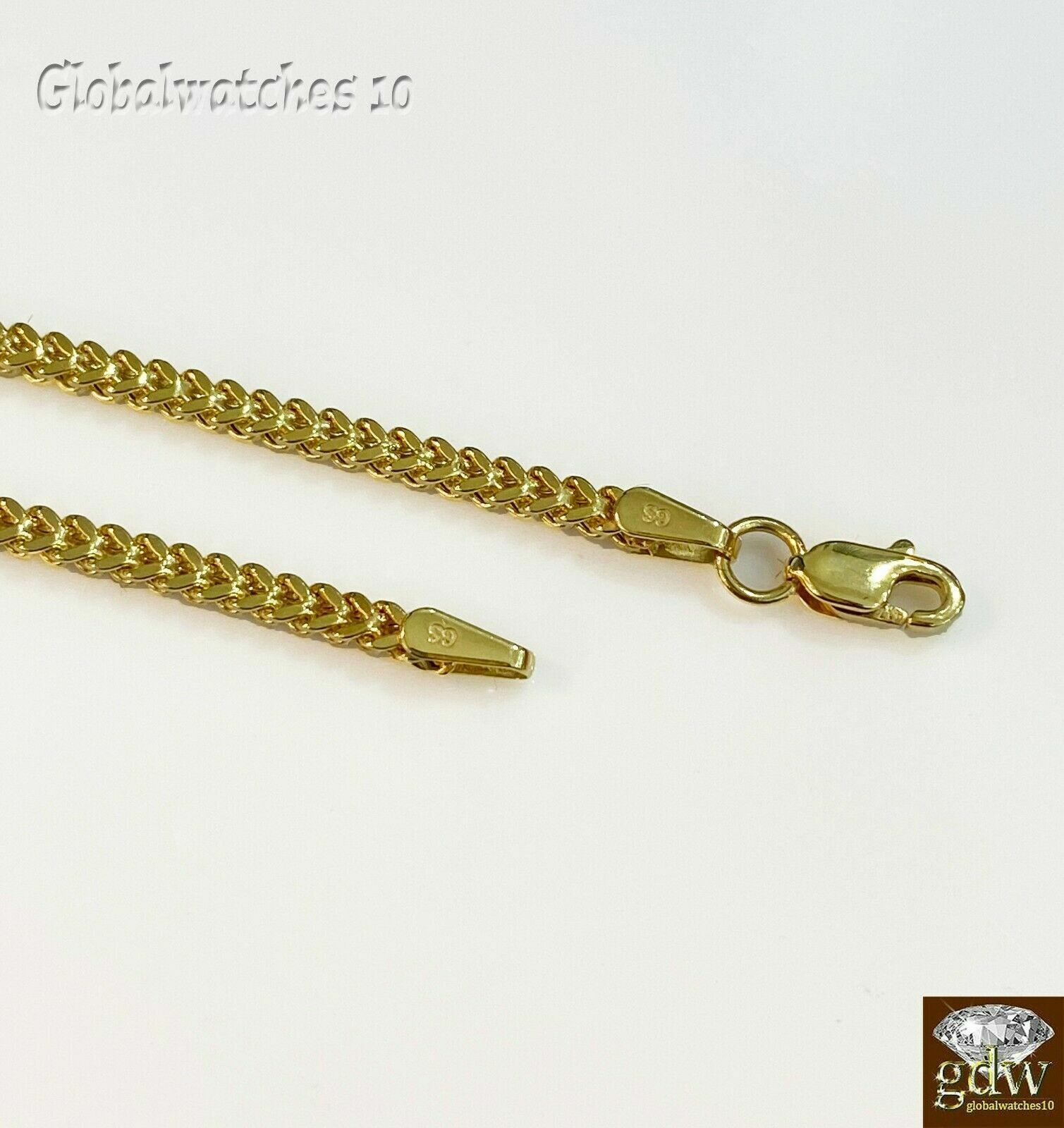 10k Gold Dollar Bag Charm Pendant Franco Chain 22 24 26 28 Inch Real - GoldenlinQ