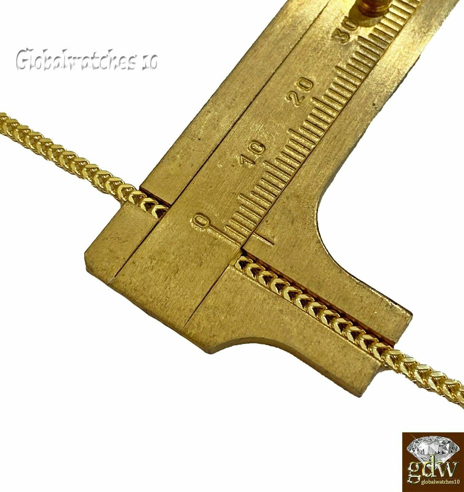 10k Gold Dollar Bag Charm Pendant Franco Chain 22 24 26 28 Inch Real - GoldenlinQ