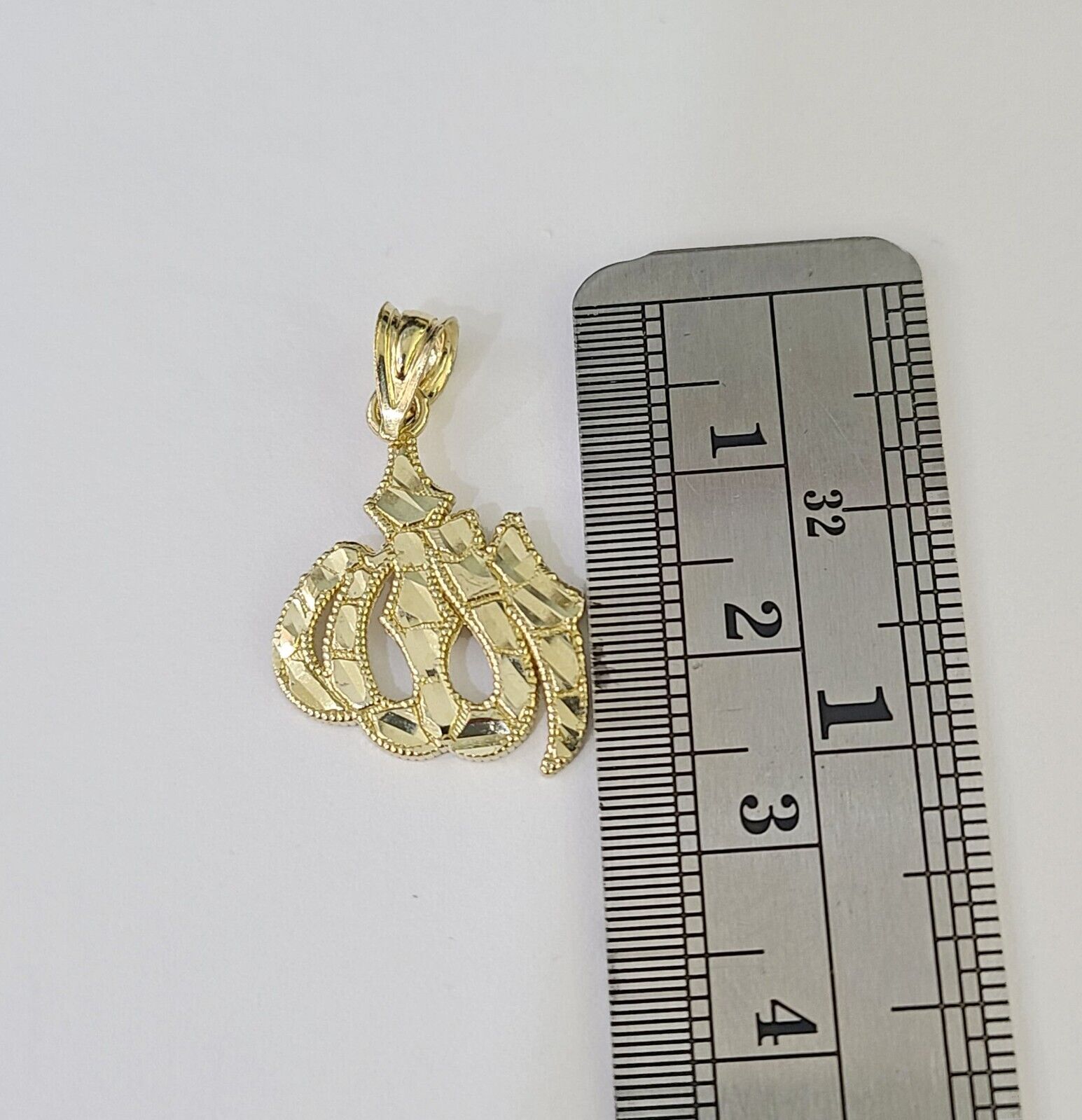 10K Gold Franco Chain Allah Charm SET Length 16 - 20 inches 1mm Ladies Women - GoldenlinQ