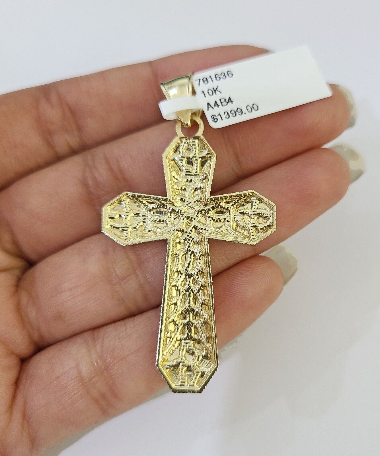 10K Gold Franco Chain Cross Charm Length 18 - 26 inches 3mm REAL Yellow - GoldenlinQ