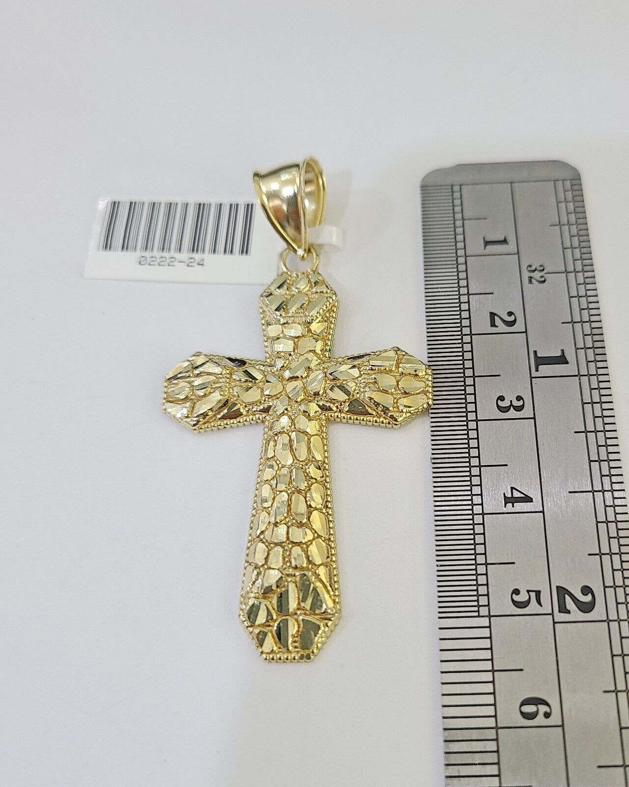 10K Gold Franco Chain Cross Charm Length 18 - 26 inches 3mm REAL Yellow - GoldenlinQ
