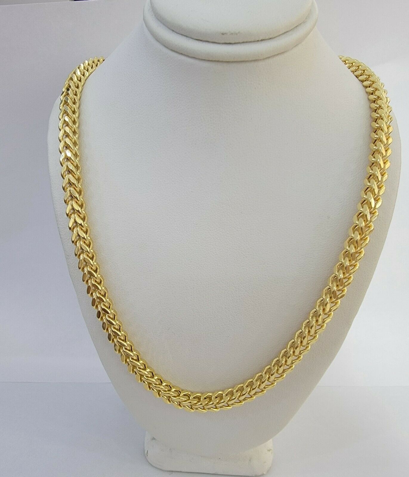10K Gold Franco Link Chain 24" Necklace 6mm Thick, REAL 10kt Men's STRONG Chain - GoldenlinQ
