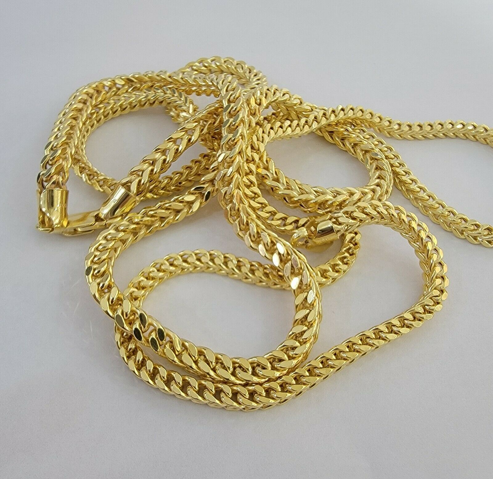 10K Gold Franco Link Chain 26" Necklace 5mm Thick, REAL 10kt Men's STRONG Chain - GoldenlinQ