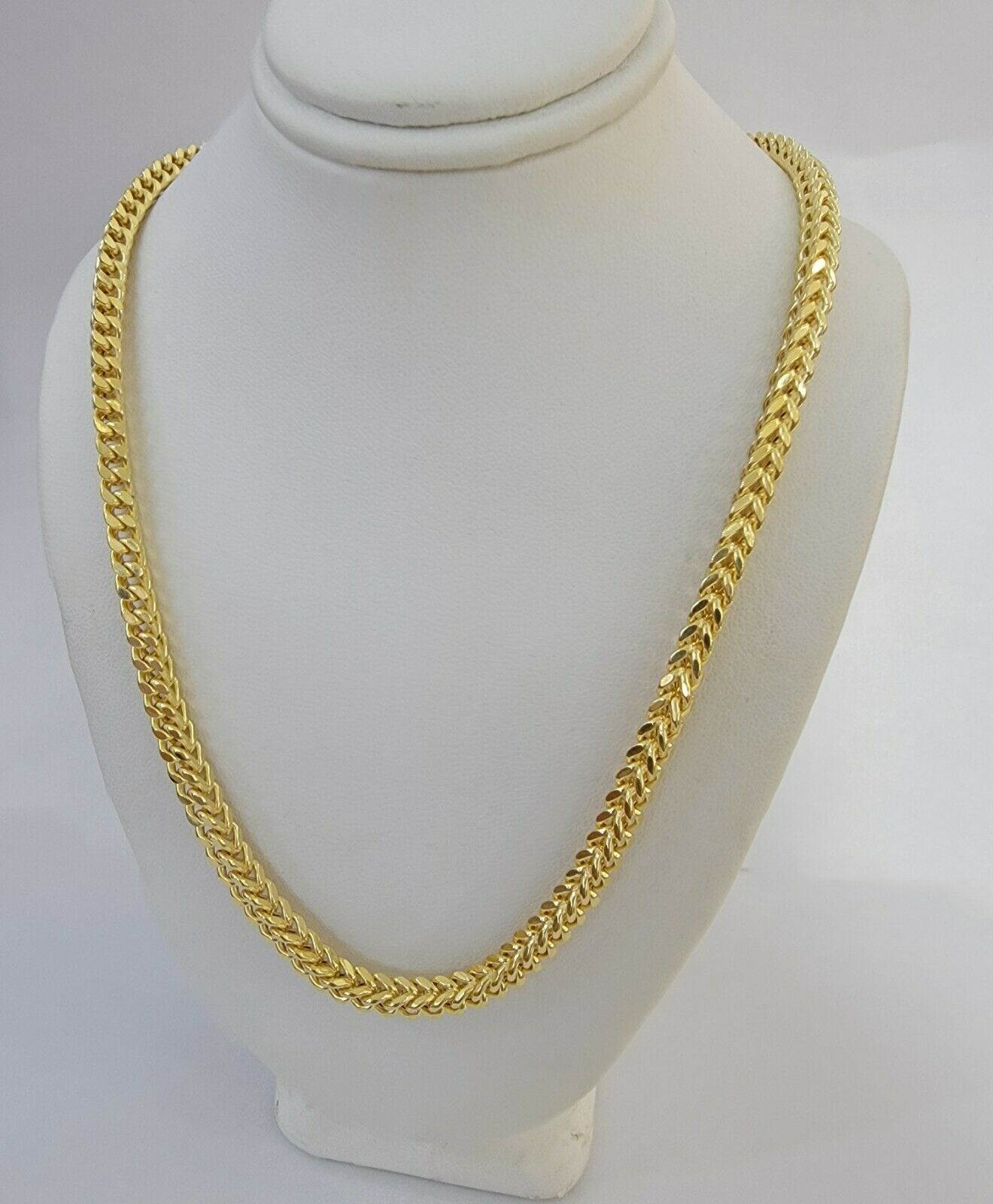 10K Gold Franco Link Chain 26" Necklace 5mm Thick, REAL 10kt Men's STRONG Chain - GoldenlinQ
