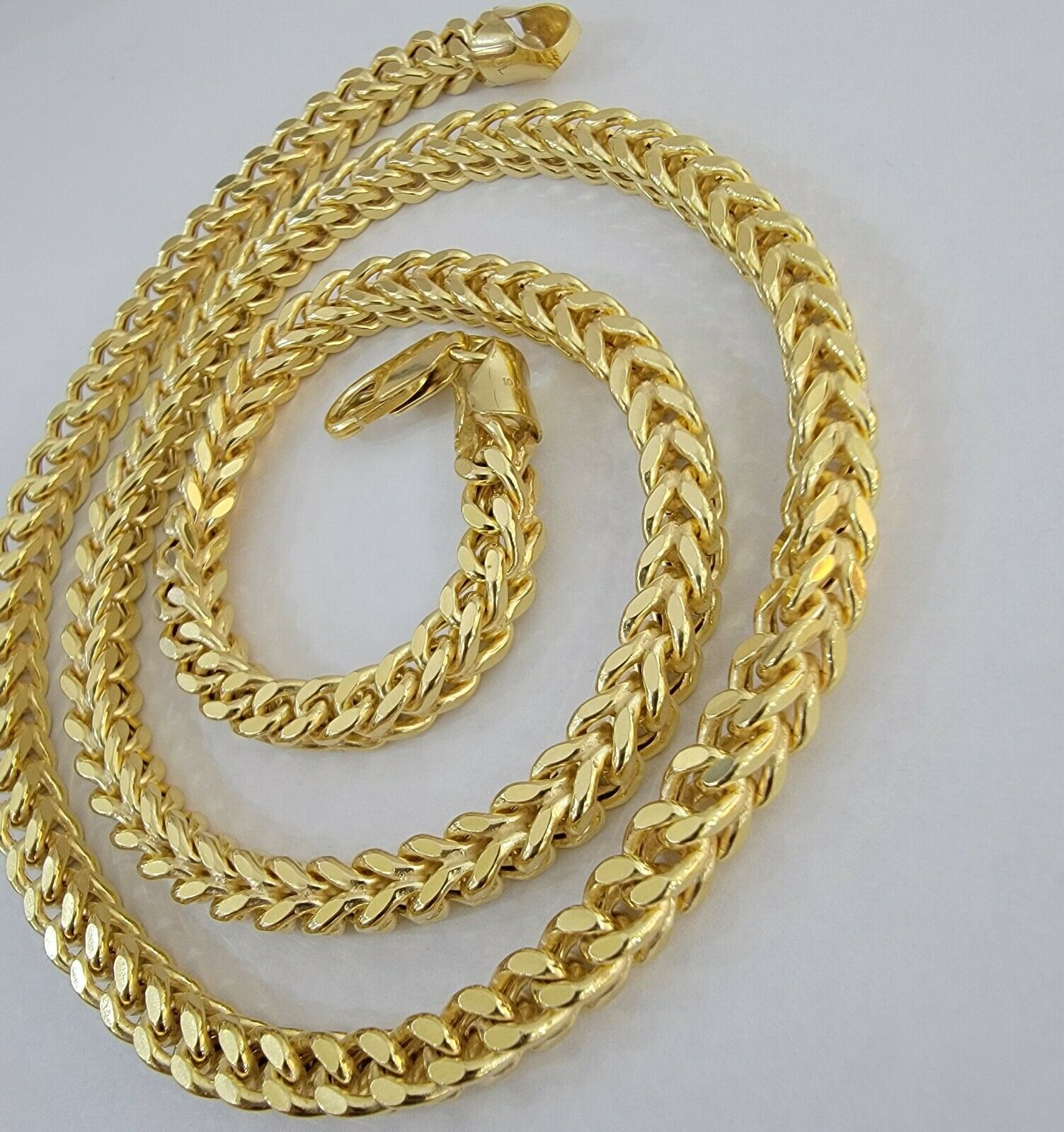 10K Gold Franco Link Chain 26" Necklace 6mm Thick, REAL 10kt Men's STRONG Chain - GoldenlinQ
