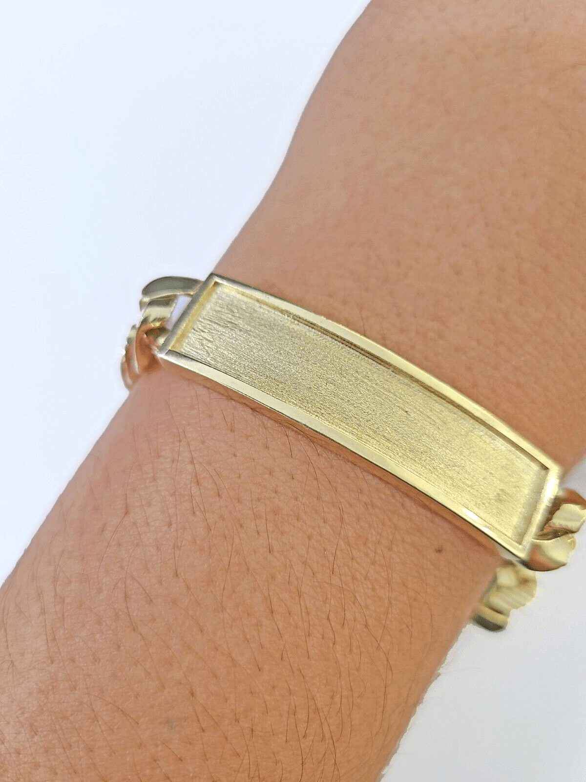10K Gold ID Bracelet With Miami Cuban 10 mm 9" inches 10kt - GoldenlinQ