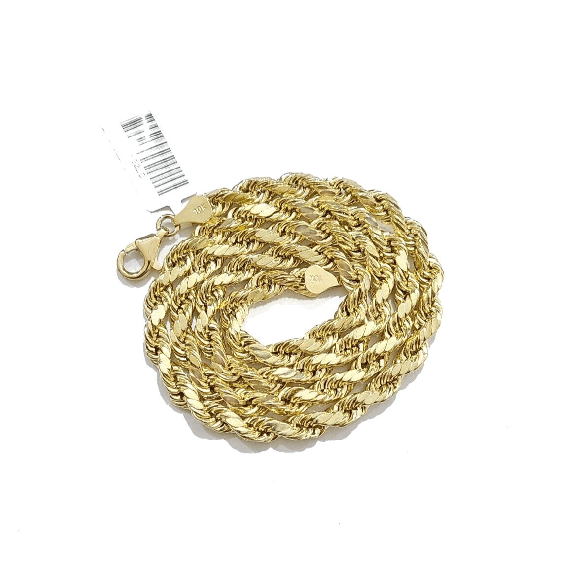 10k Gold Jesus Head Charm Rope Chain Necklace 6mm 24'' Set & Pendant 10kt REAL - GoldenlinQ