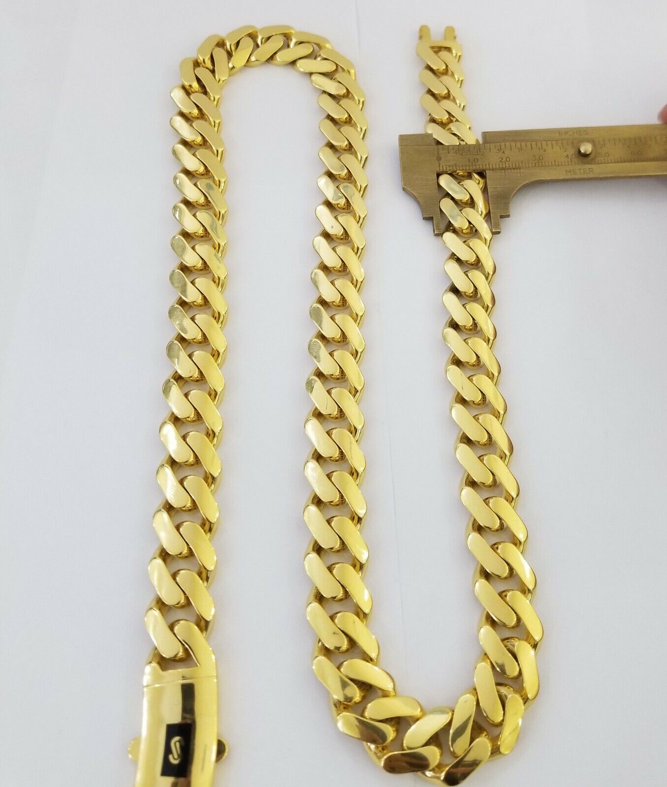 10k Gold Men Royal Monaco Link Chain 26inch 15mm Gold ,10kt Real gold necklace - GoldenlinQ