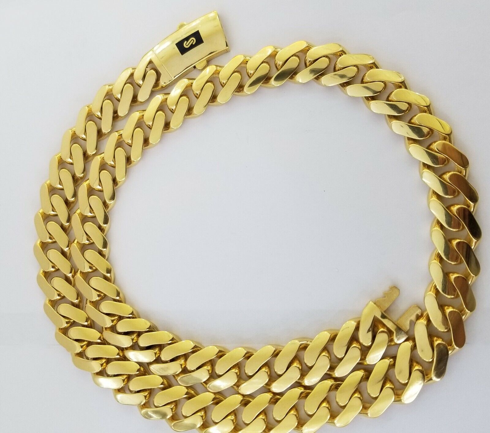 10k Gold Men Royal Monaco Link Chain 26inch 15mm Gold ,10kt Real gold necklace - GoldenlinQ