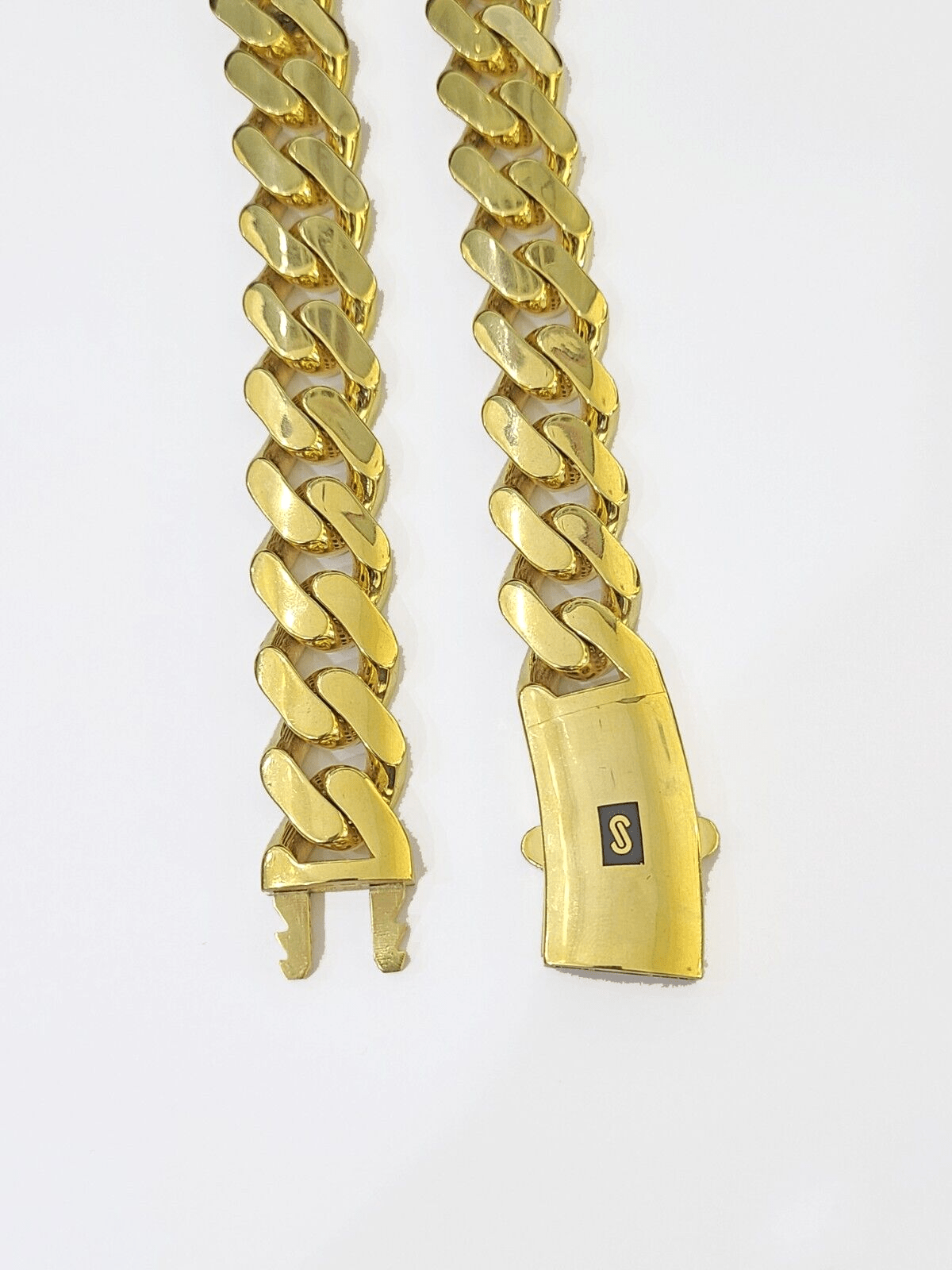 10k Gold Men Royal Monaco Link Chain 26inch 15mm Gold THICK 10kt Real hand chain - GoldenlinQ